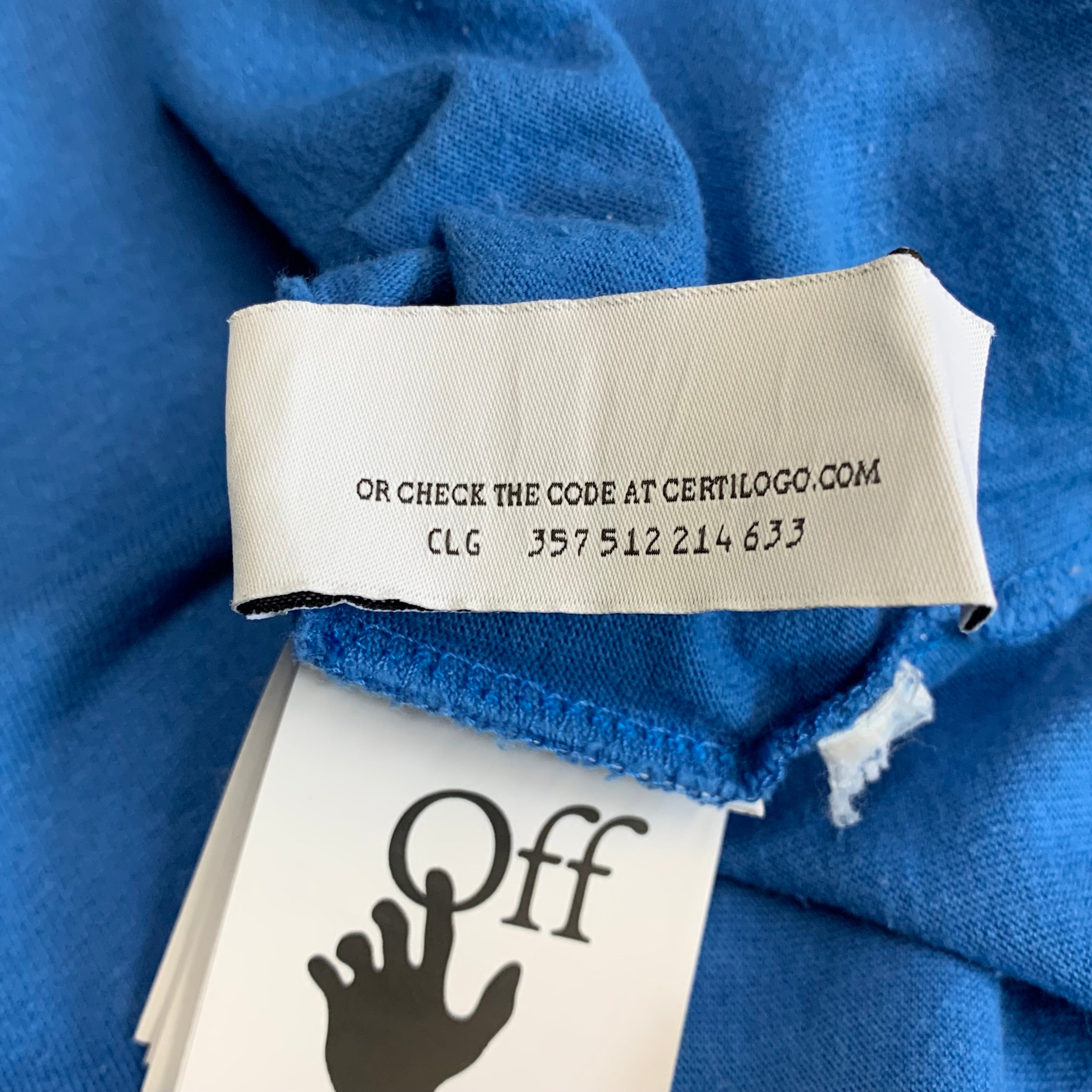 Off White Medium Tee Diag Tab Blue T-Shirt Virgil Abloh