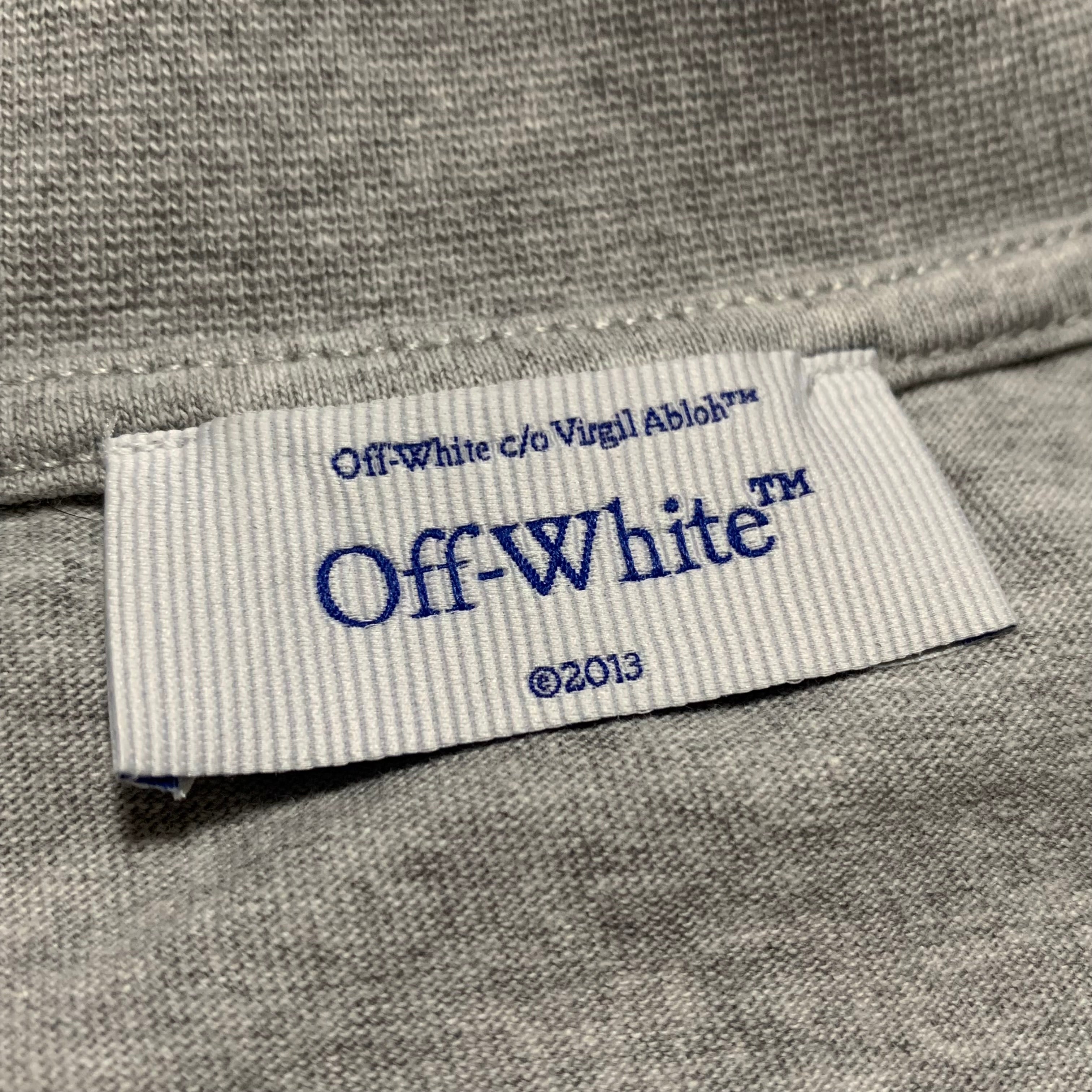 Off White Large Round Logo Skate Grey Tee Virgil Abloh