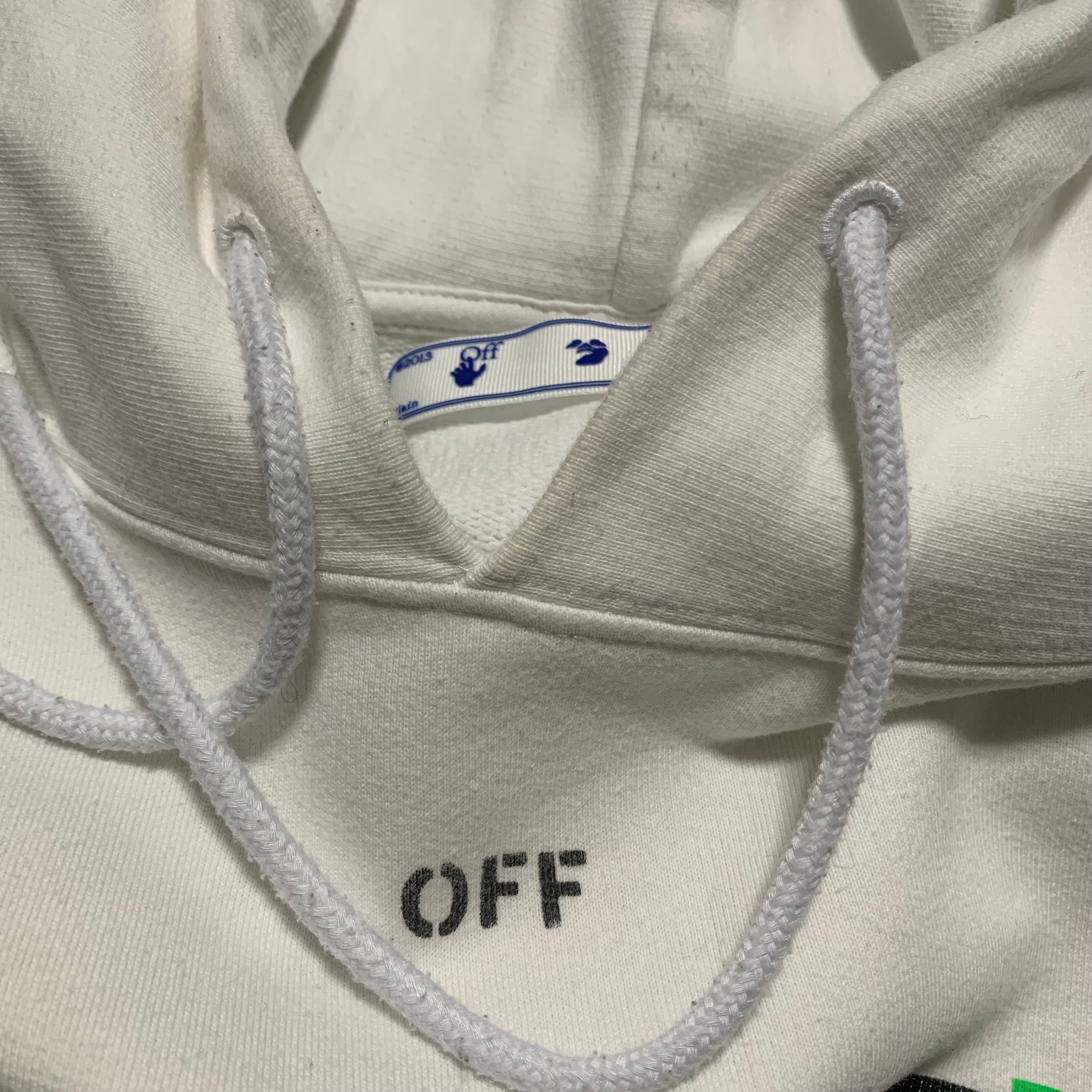 Off White Medium Pascal Arrows White Hoodie Virgil Abloh