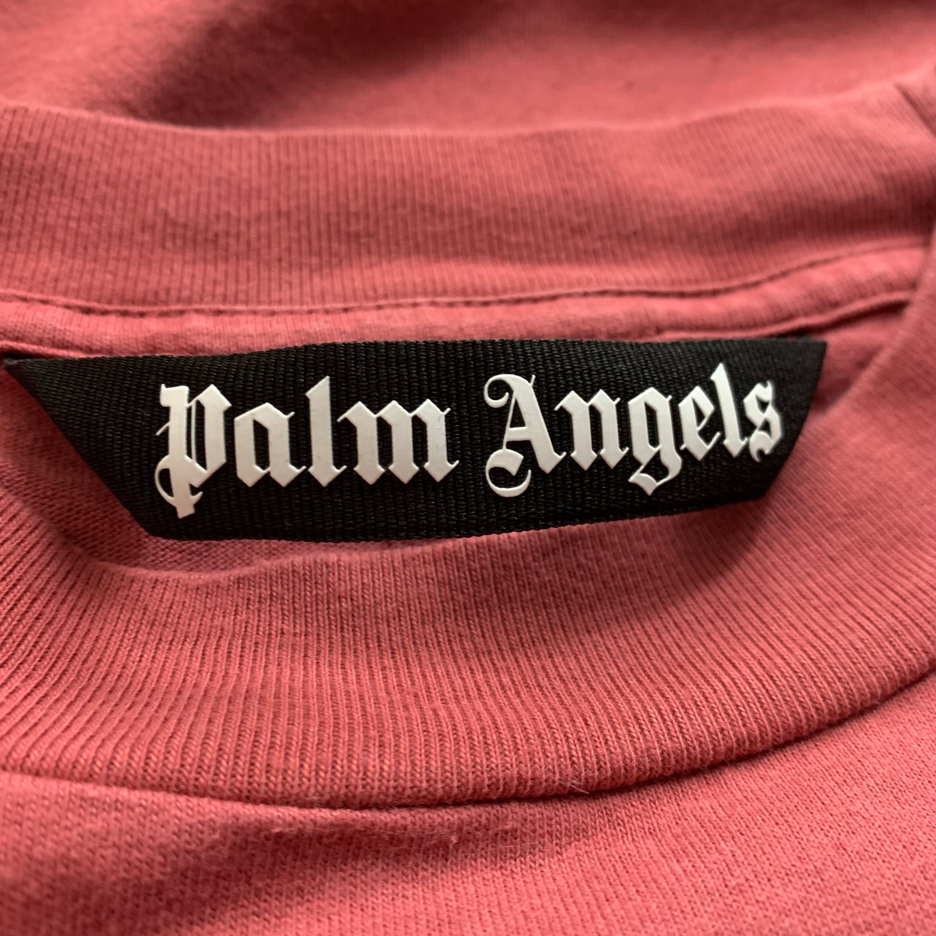 Palm Angels Medium Tee Bear Classic Burgundy Red Rose Pink T-Shirt