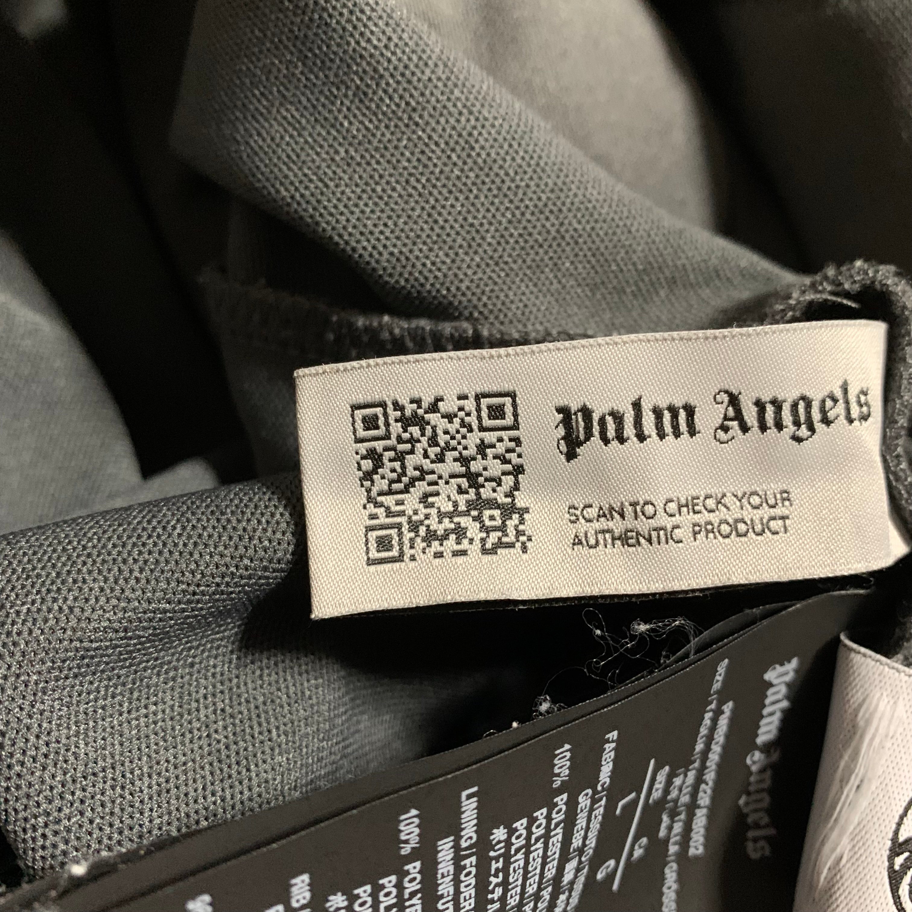 Palm Angels Large Grey Classic Track Jacket Top
