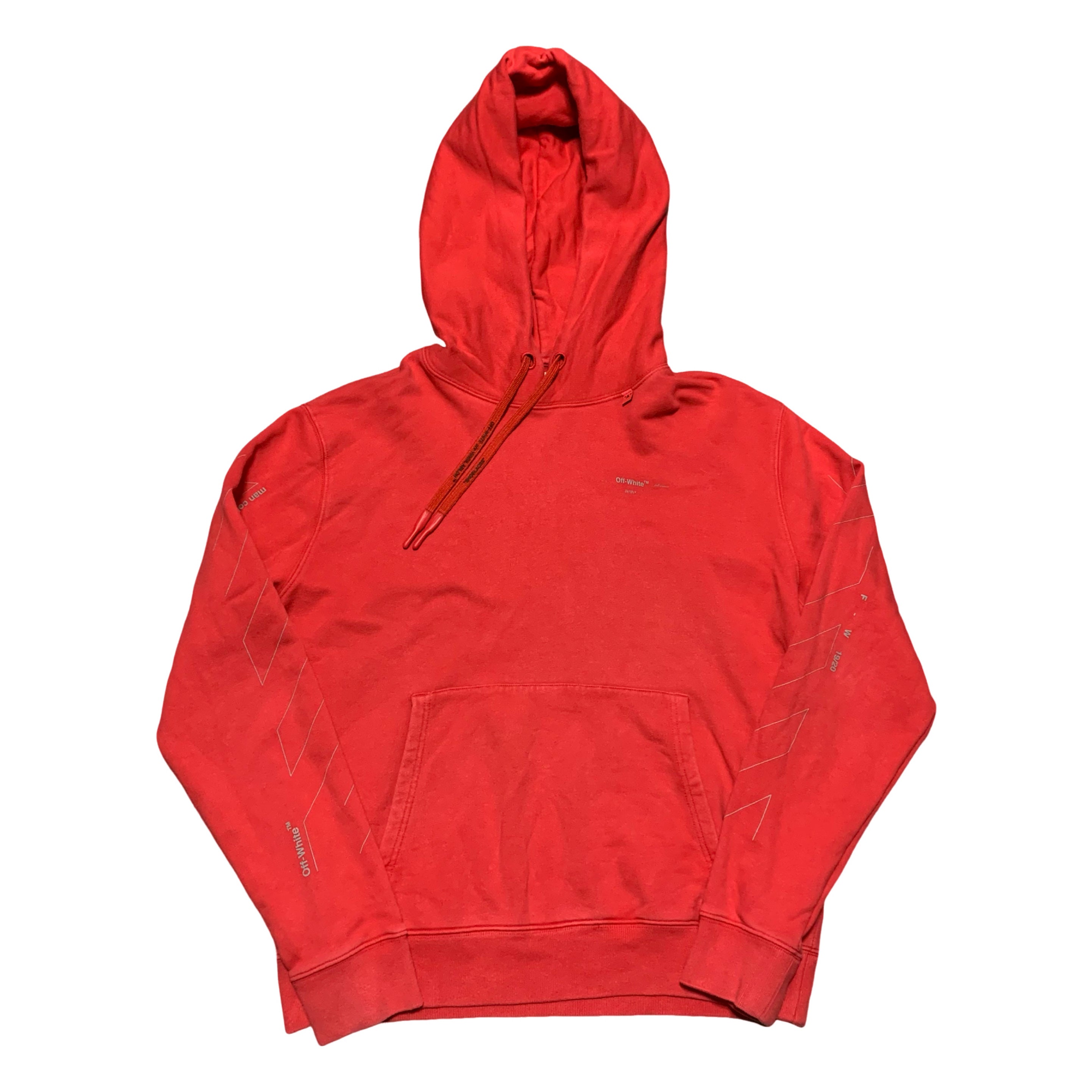Off White Large Outline Arrows Red Hoodie Virgil Abloh