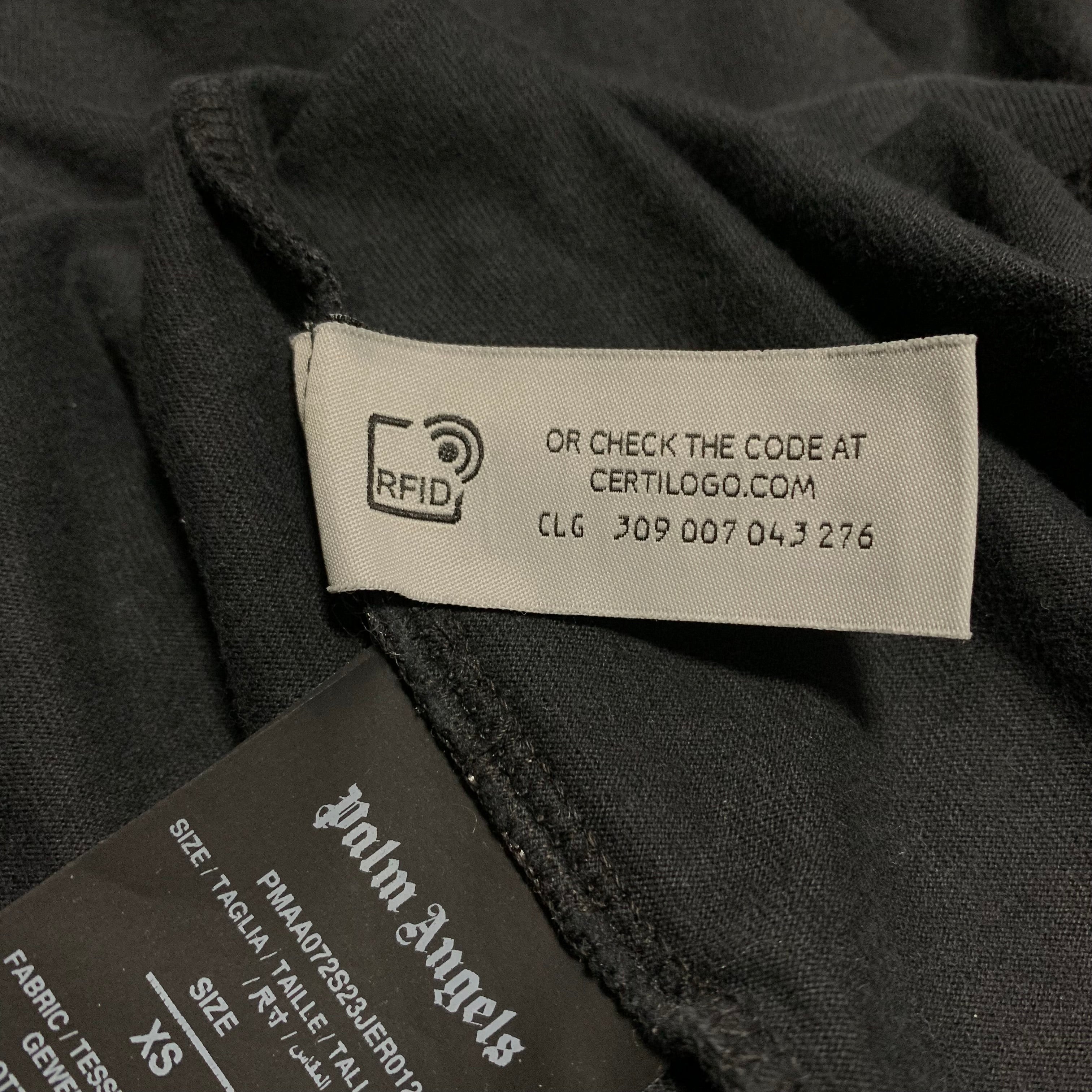 Palm Angels XS Neon Palm Tree Black Tee