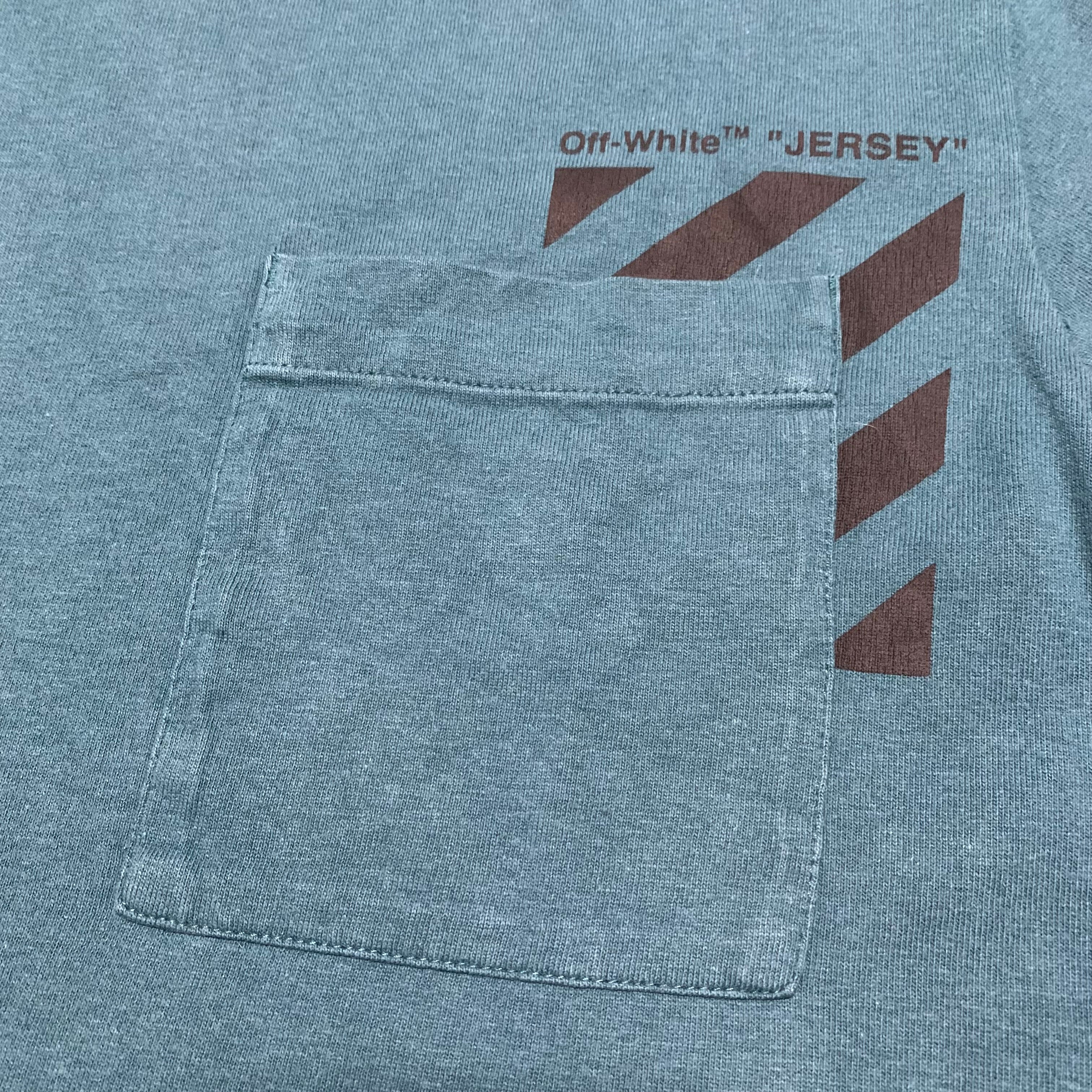 Off White Small Diag Pocket Tee Jade Green Blue Virgil Abloh