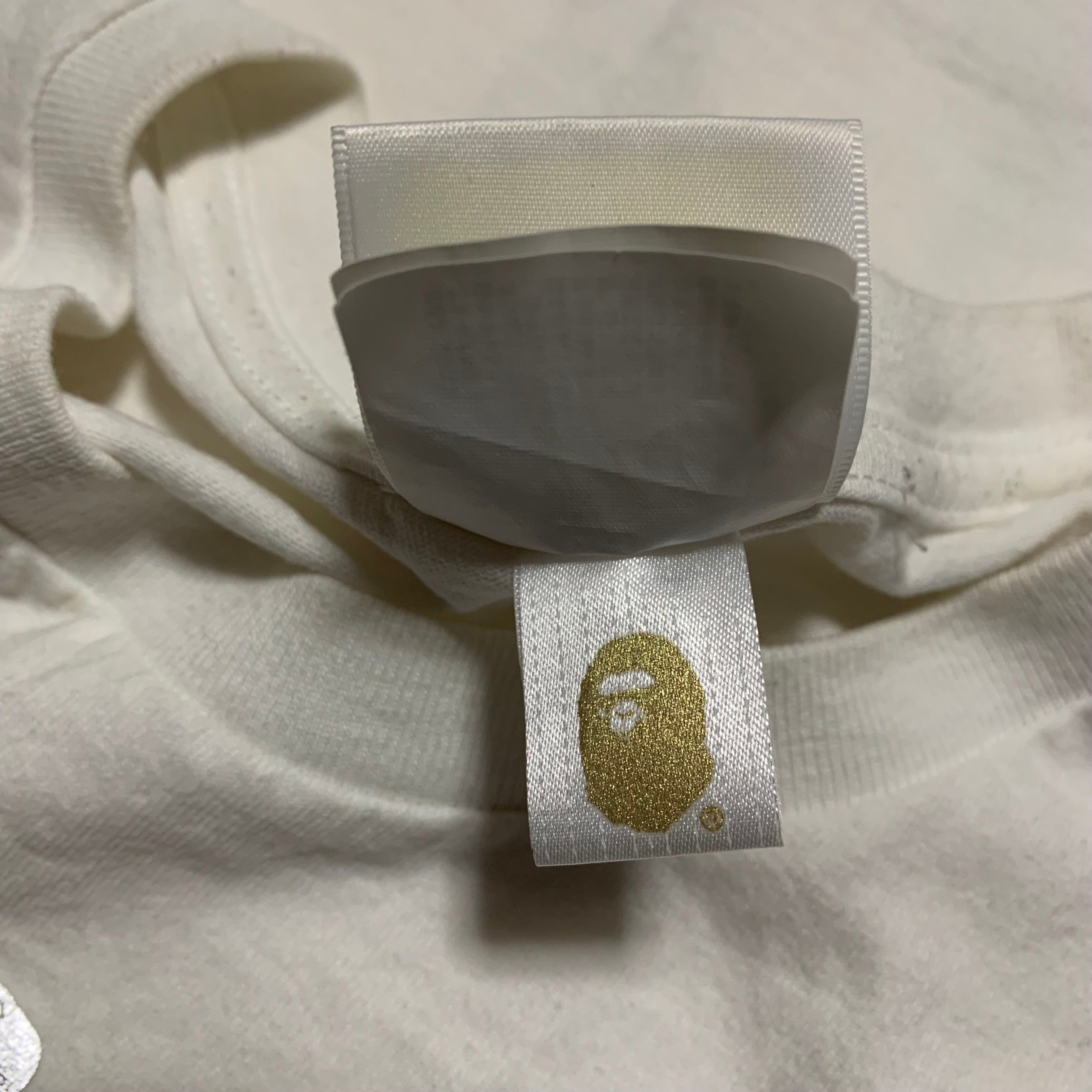 Bape Large Panda Shark Zip White Tee A Bathing Ape