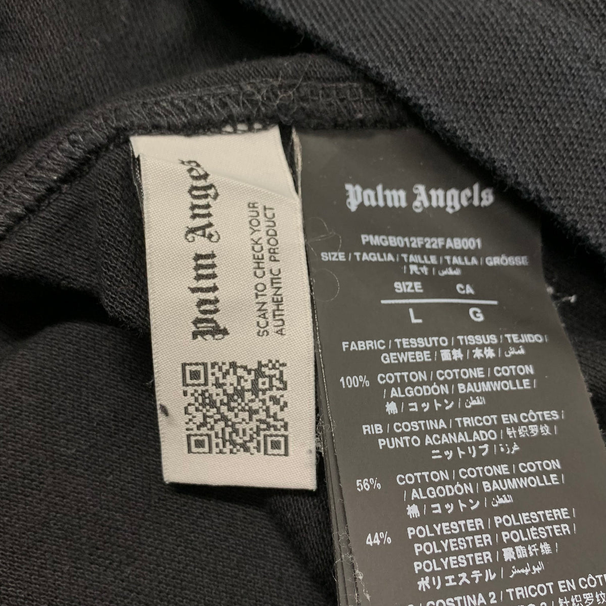 Palm Angels Medium Polo Shirt Classic Black Stripe Polo Top