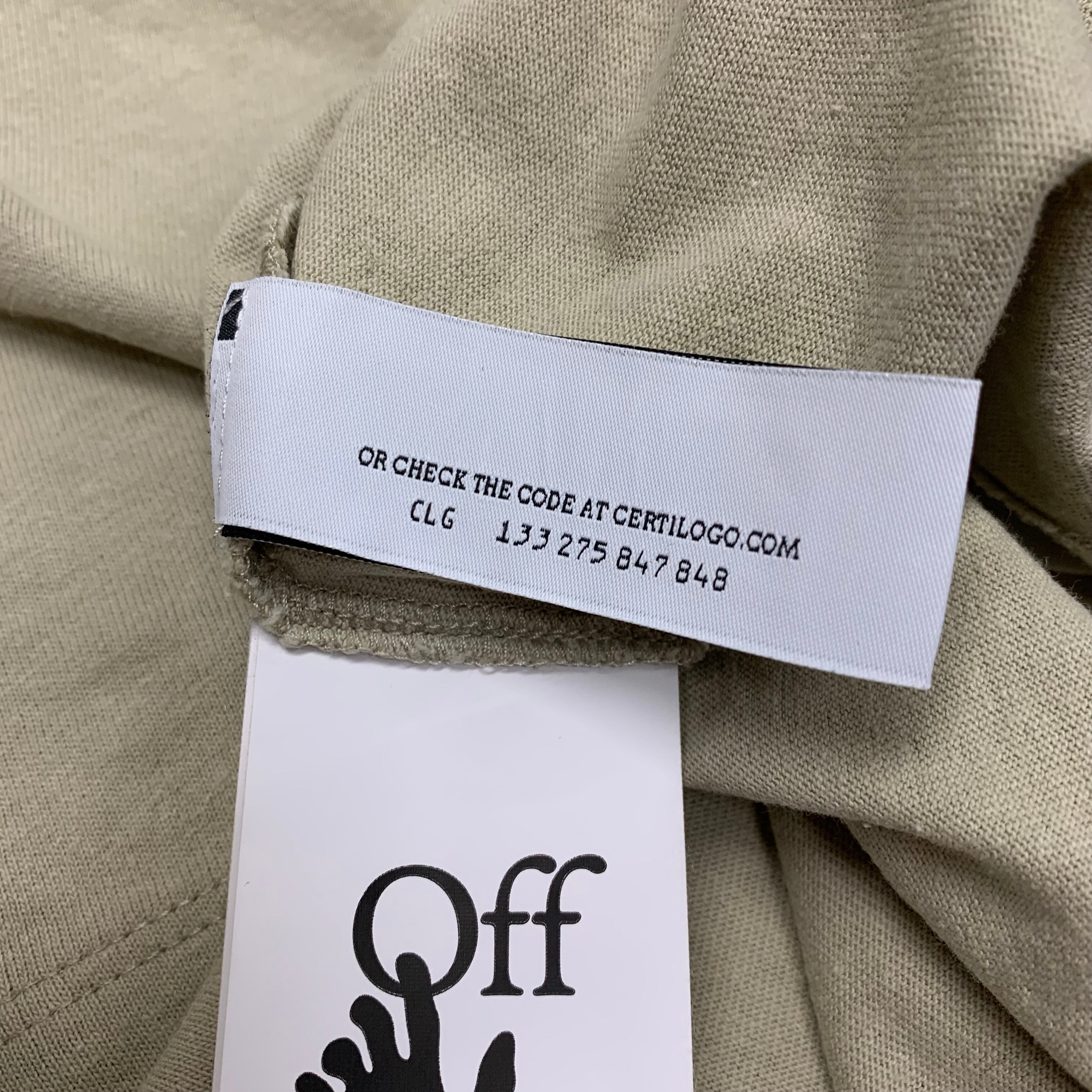 Off White Large Tee Outfit Came From Italy Beige T-Shirt Virgil Abloh