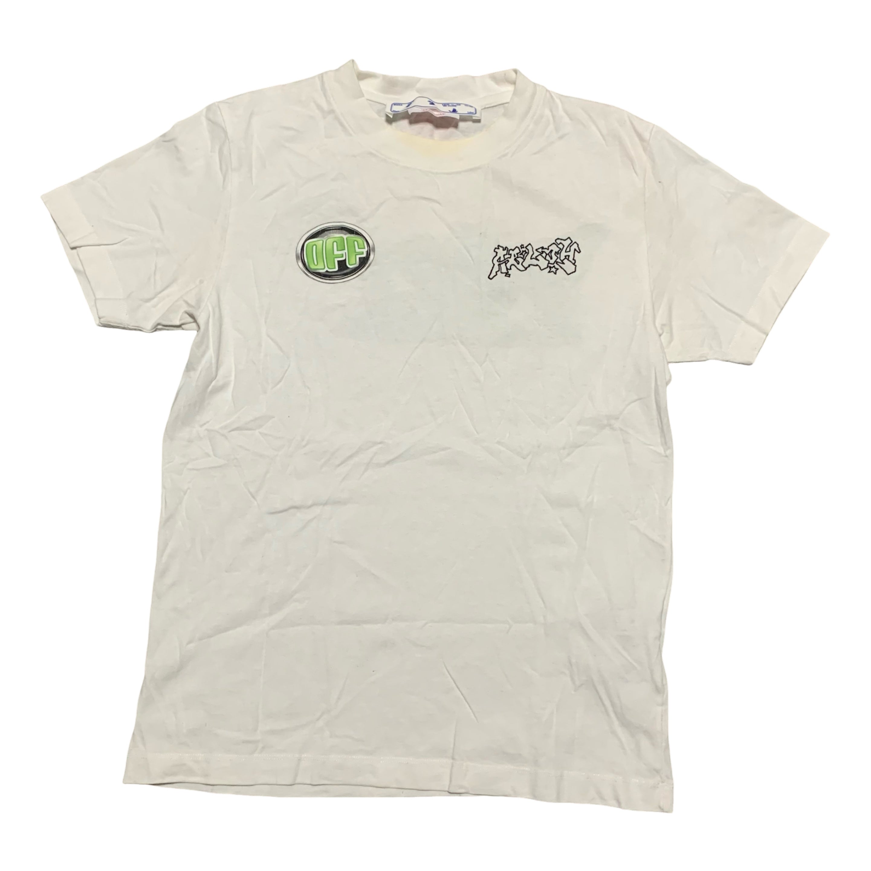 Off White XS Weed Graphic White Tee Virgil Abloh