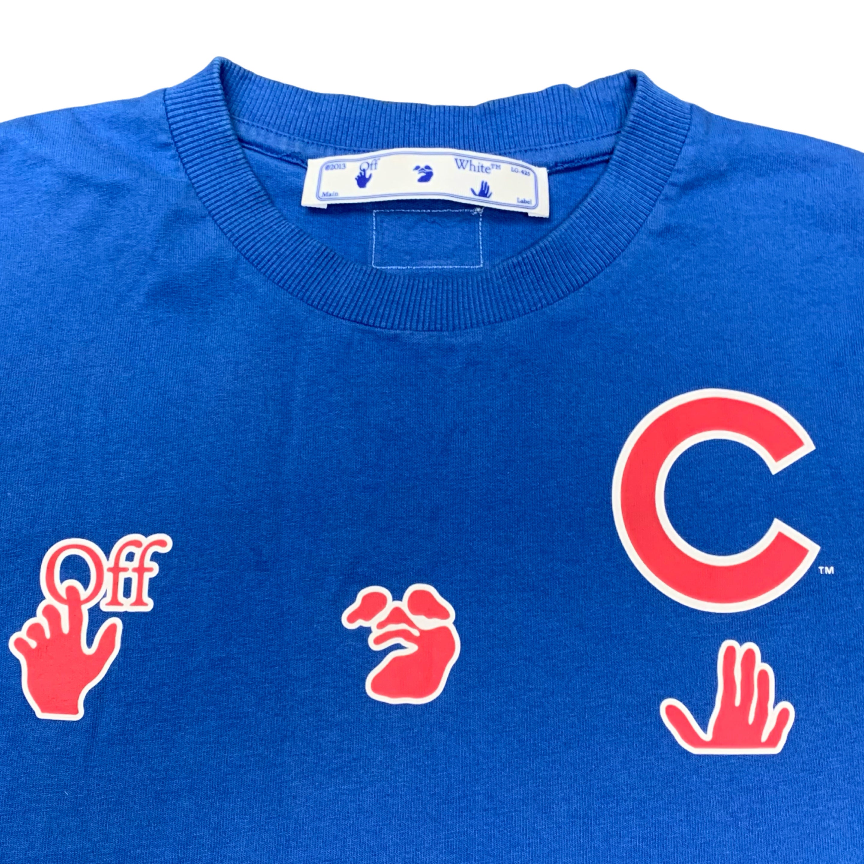Off White Small Tee MLB Chicago Cubs Blue T-Shirt Virgil Abloh