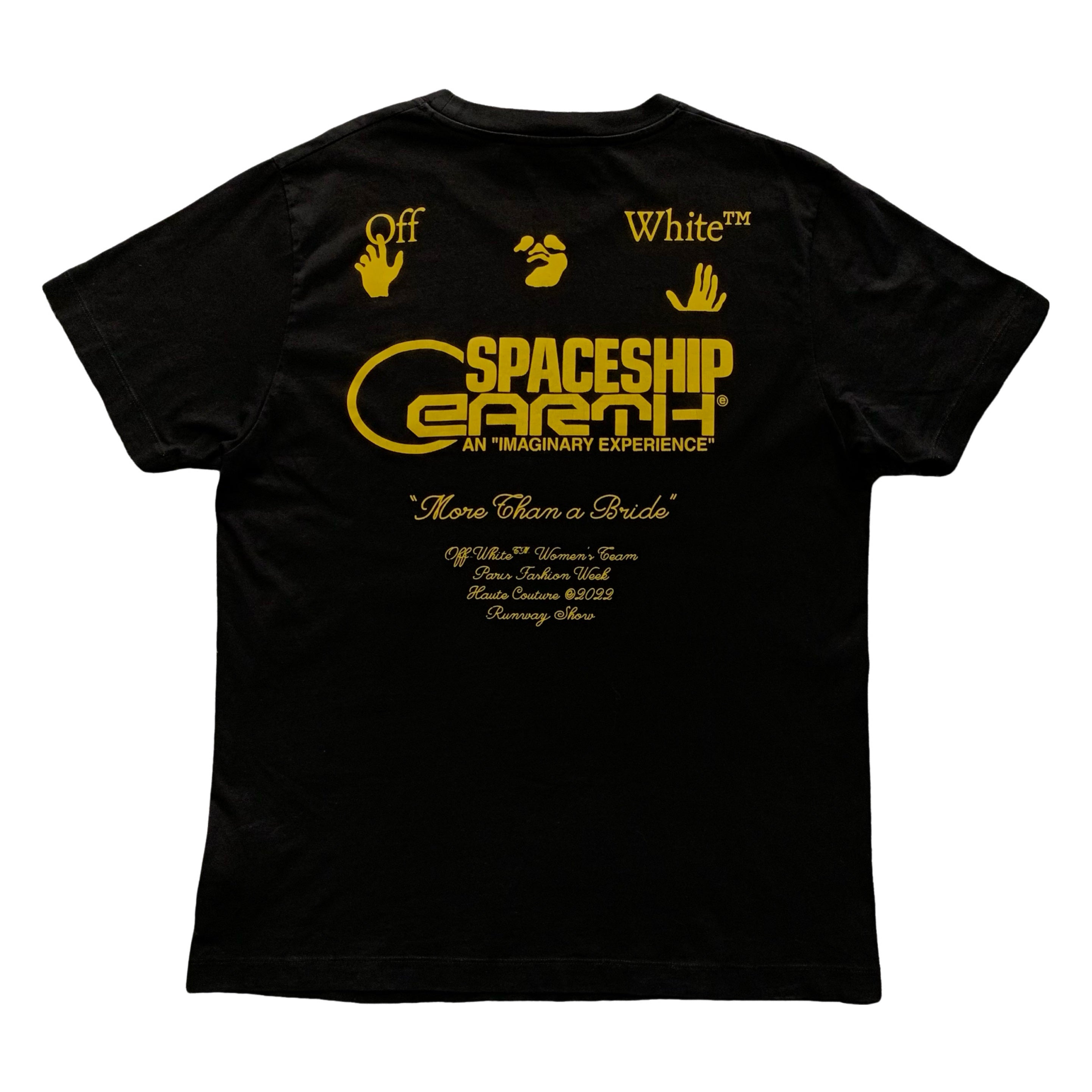 Off White Large Tee High Fashion Spaceship Earth Black T-Shirt Virgil Abloh Paris Fashion Exclusive Unisex