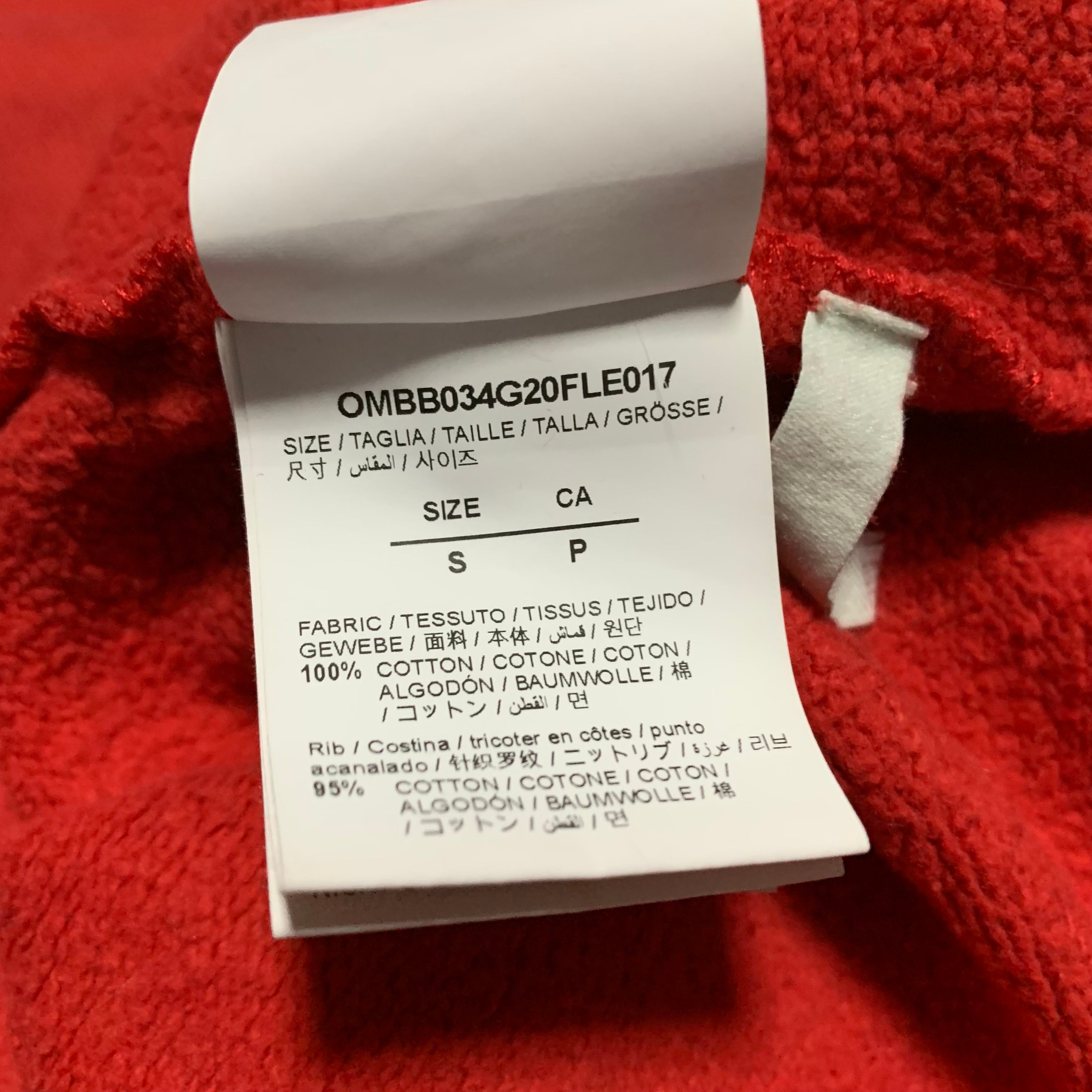 Off White Small Airport Arrows Red Hoodie Virgil Abloh