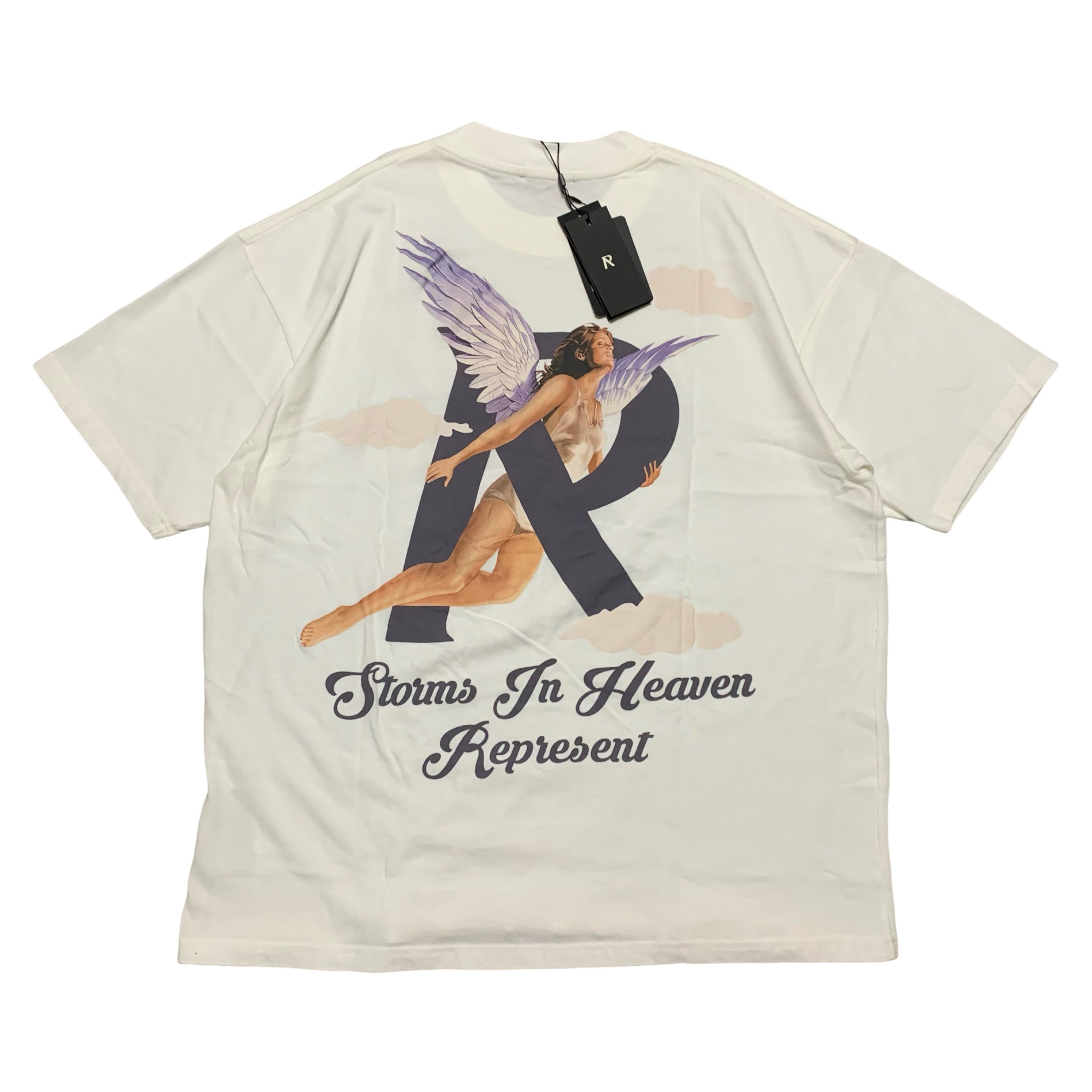 Represent Large Storms In Heaven Flat White Tee