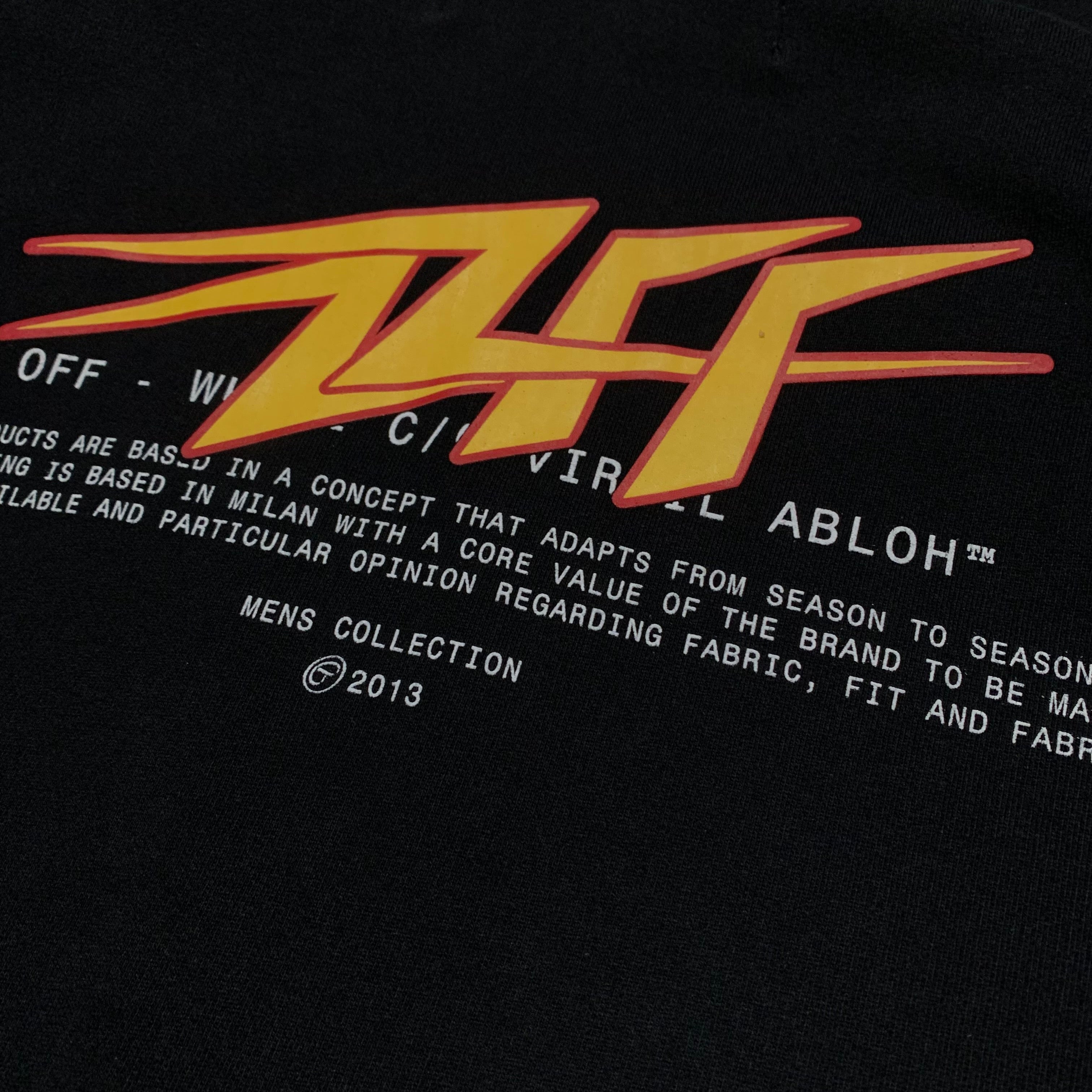 Off White Medium Thunder Logo Black Zip Hoodie Virgil Abloh