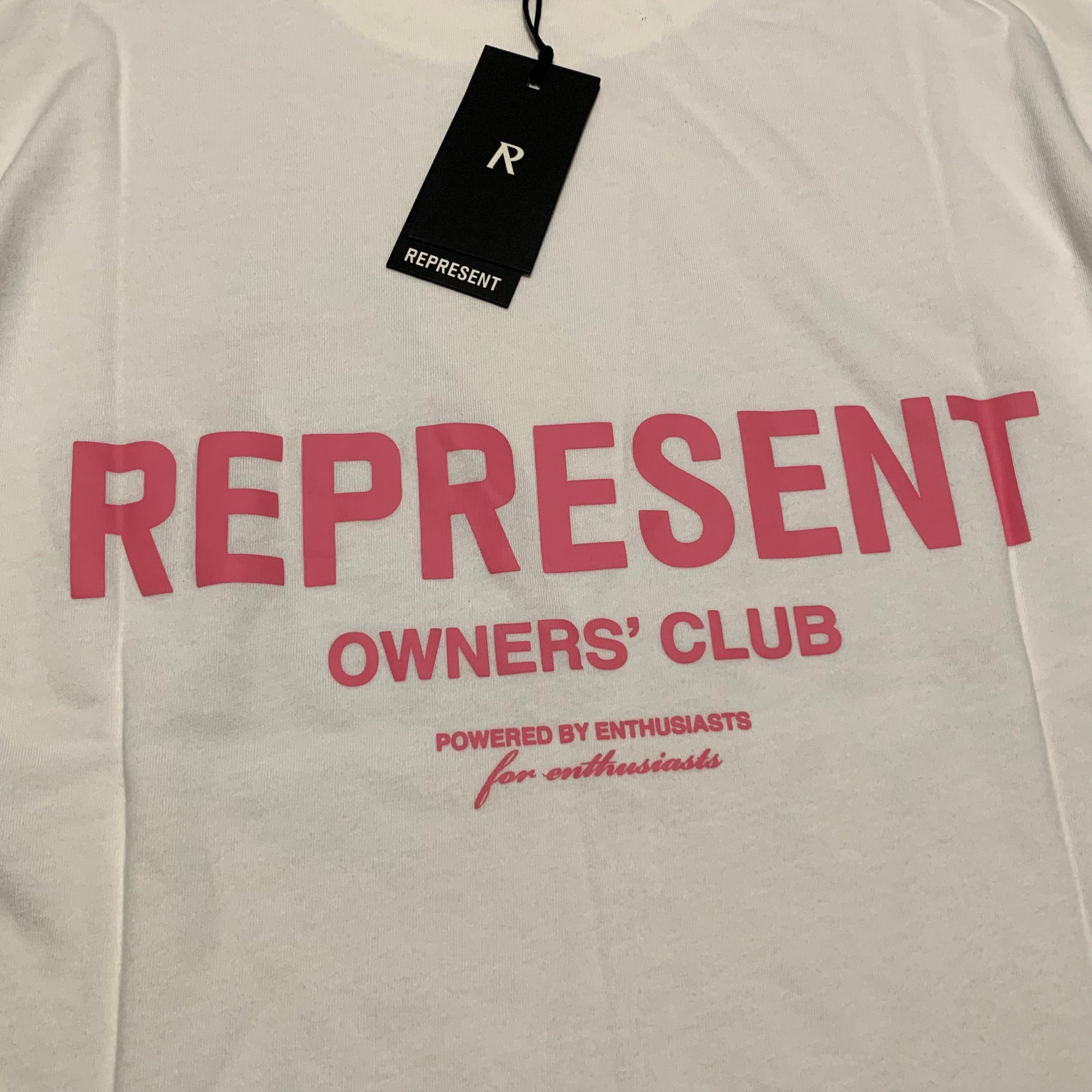 Represent Small Owners Club Pink Flat White Tee