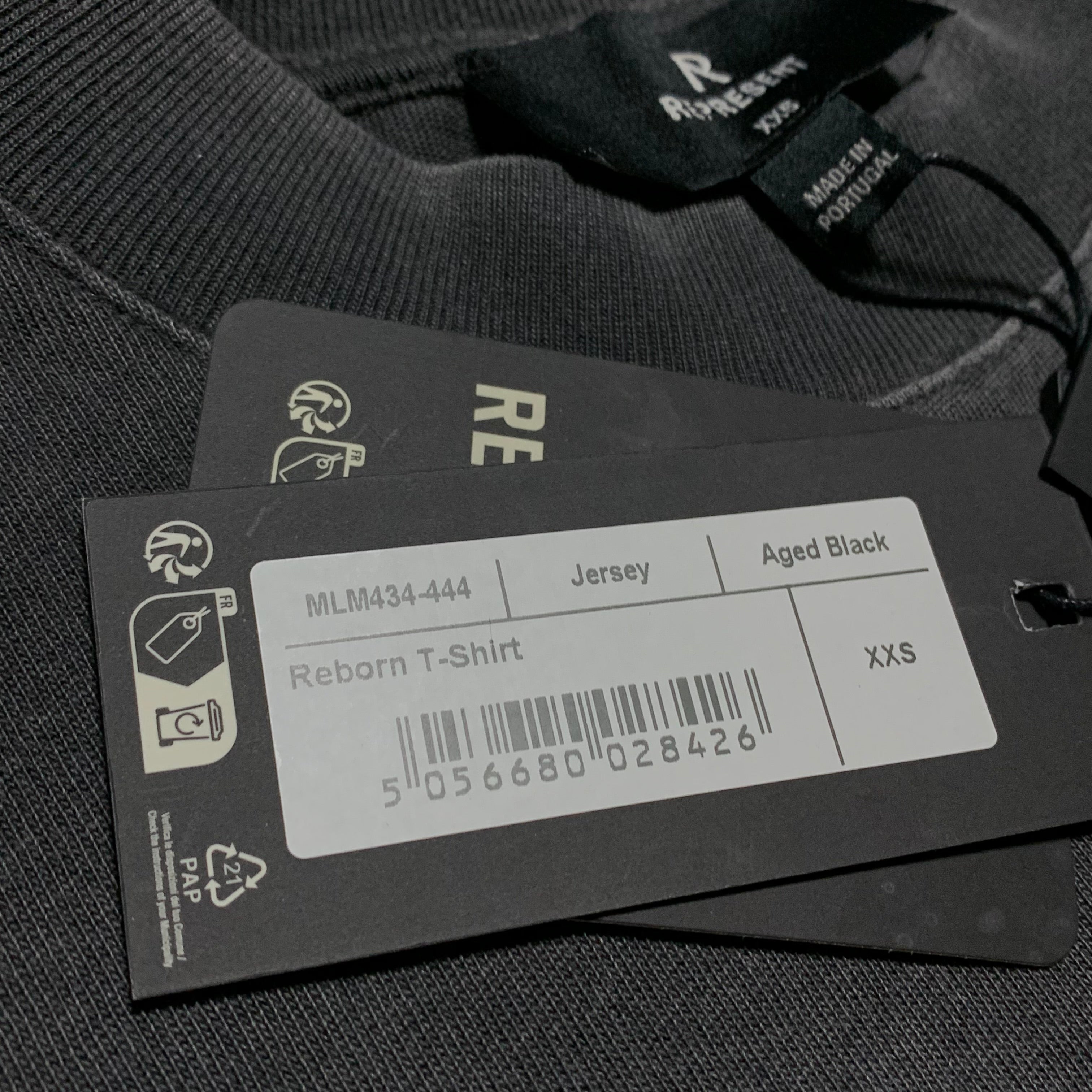 Represent XXS Reborn Aged Black Tee