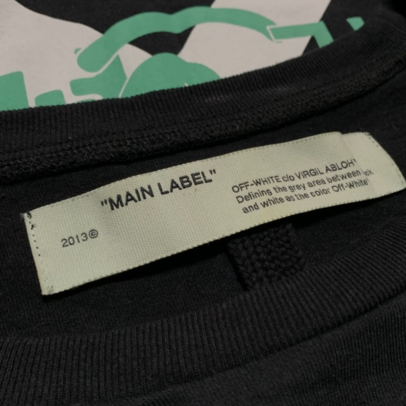 Off White XL Tee Waterfall Arrows Black T-Shirt Virgil Abloh
