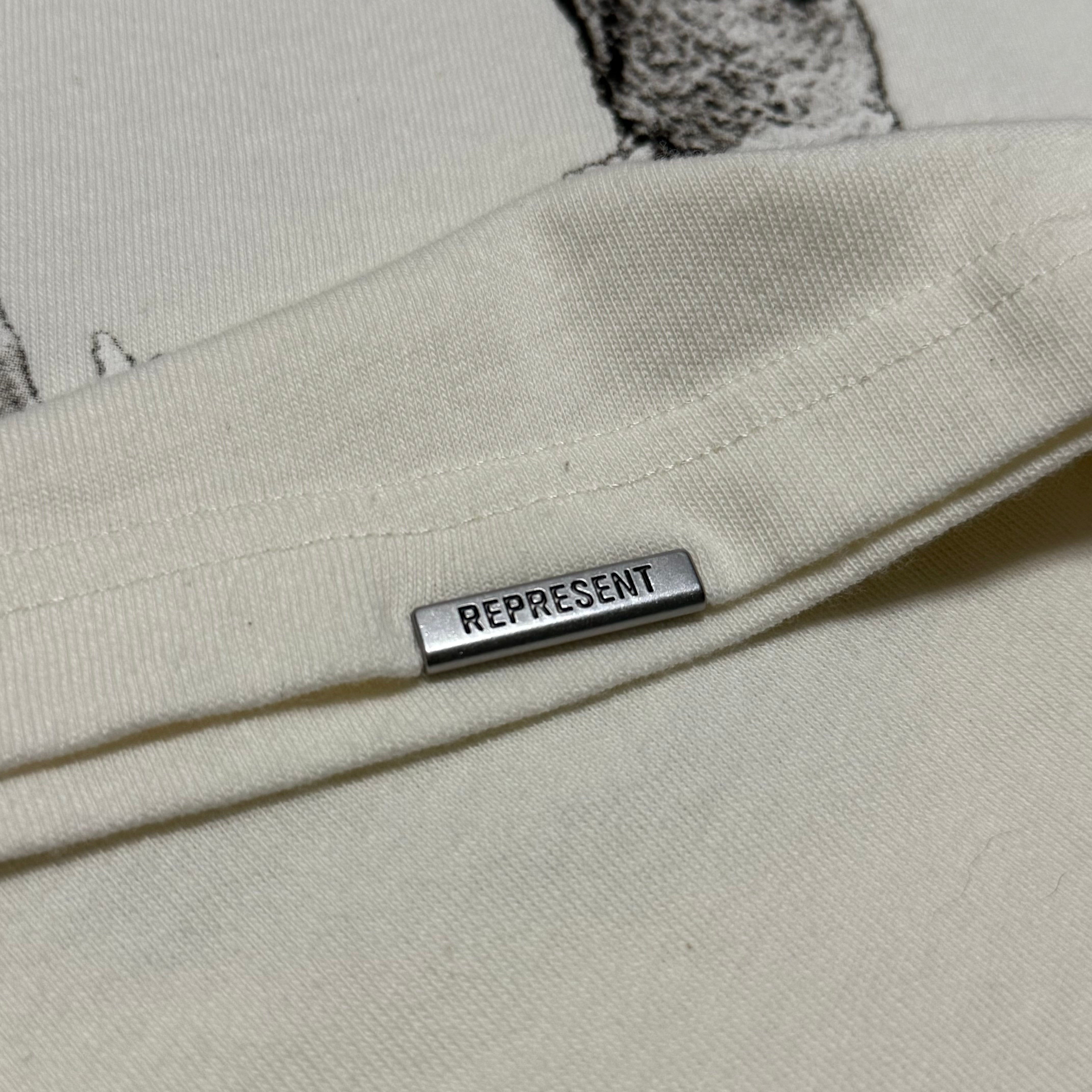 Represent XS JAWS Shark Flat White Tee