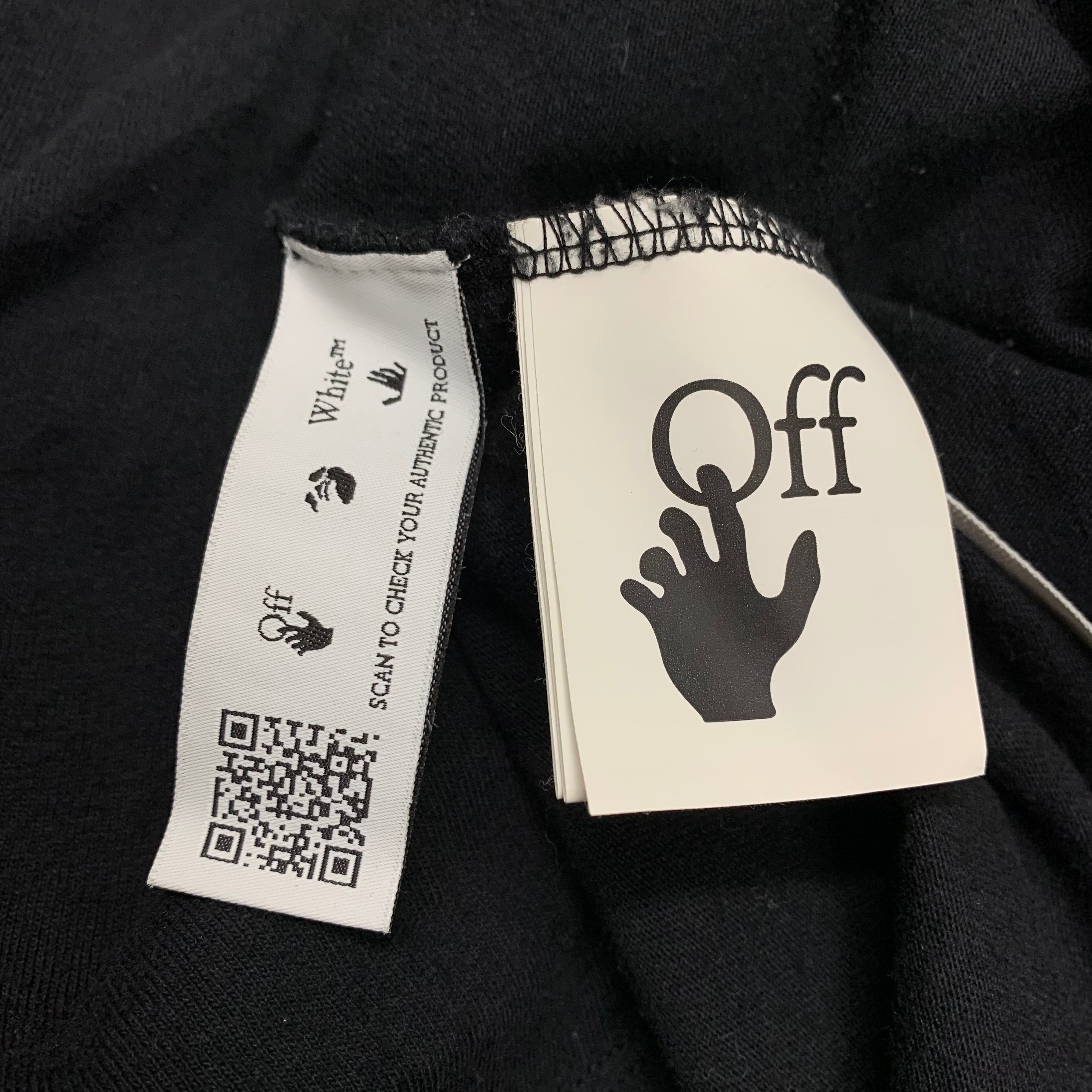 Off White Large Tee Caravaggio Boy Arrows Black T-Shirt Virgil Abloh