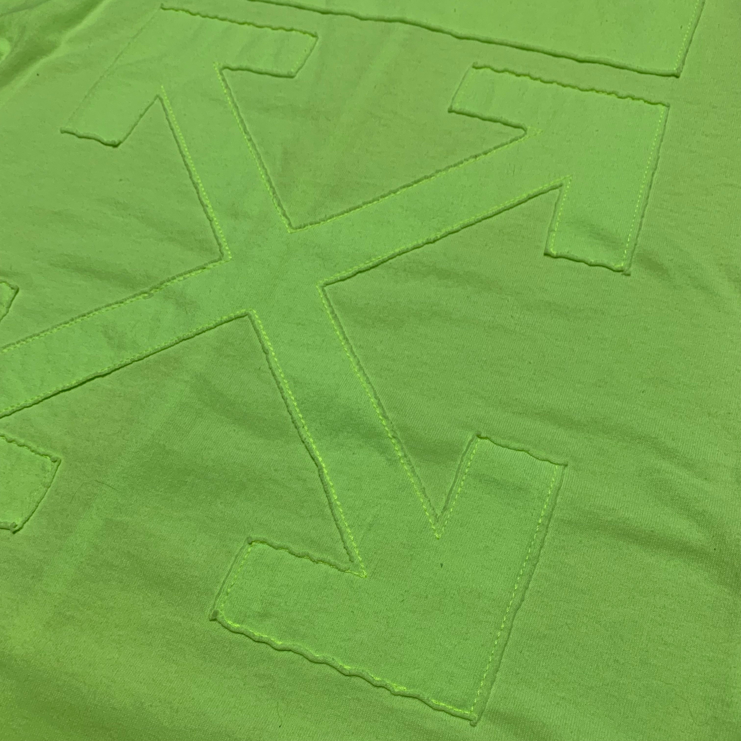 Off White Small Neon Green Arrows Tee Virgil Abloh (OMAA027R20185032)