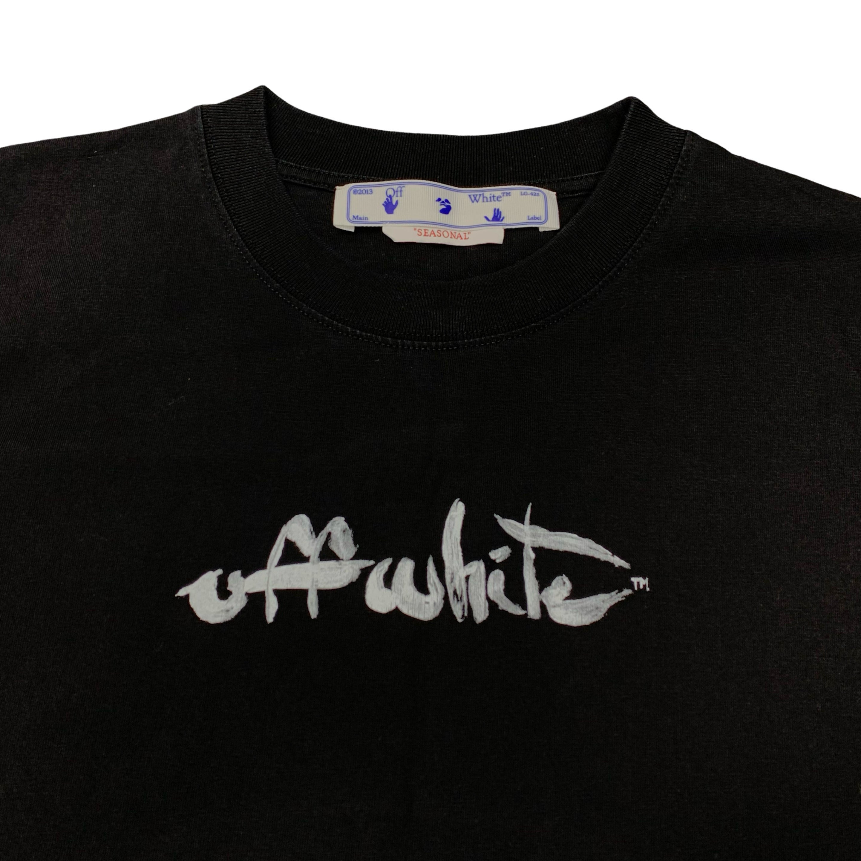Off White Medium Tee Paint Marker Arrows Black T-Shirt Virgil Abloh