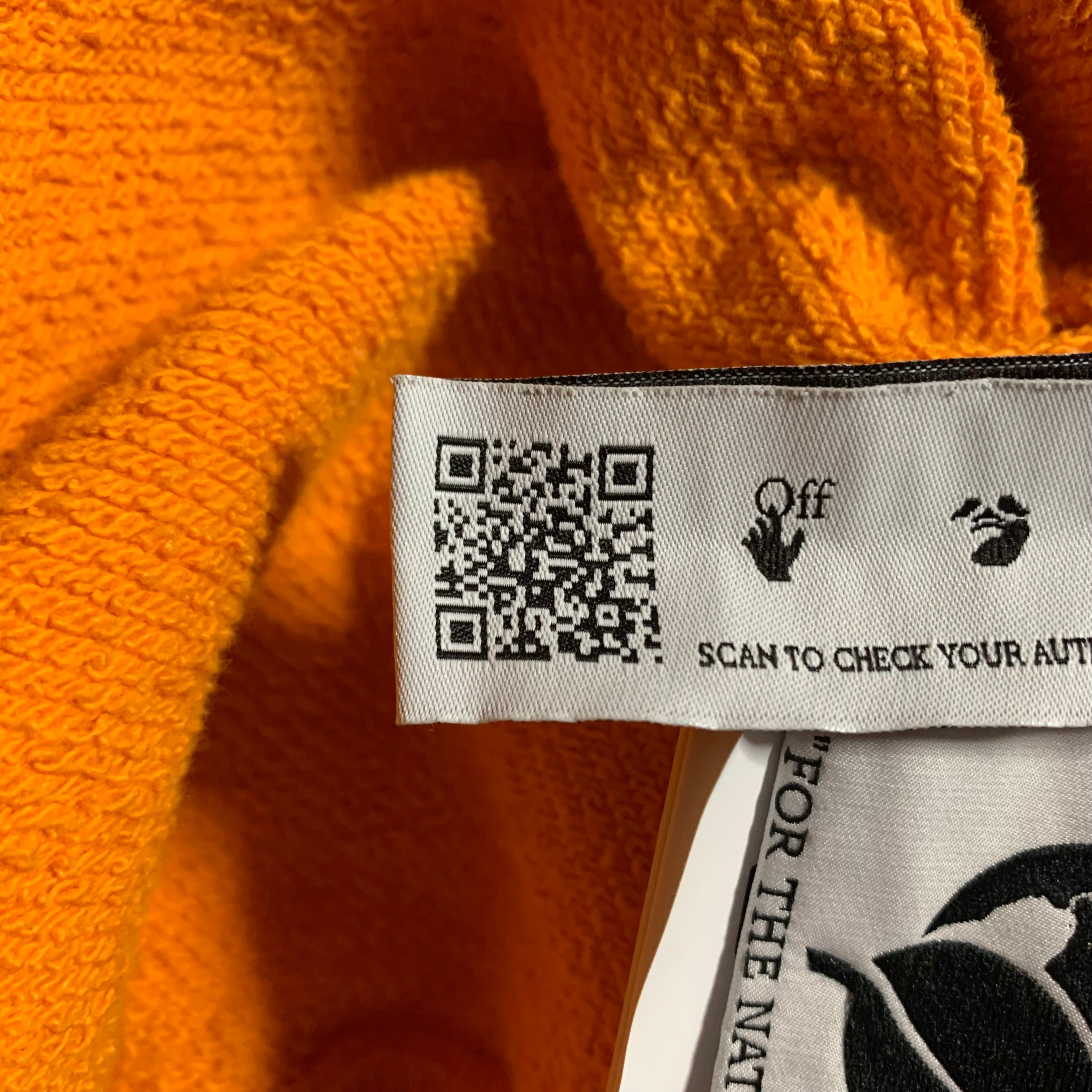 Off White Medium Underline Logo Orange Hoodie Virgil Abloh