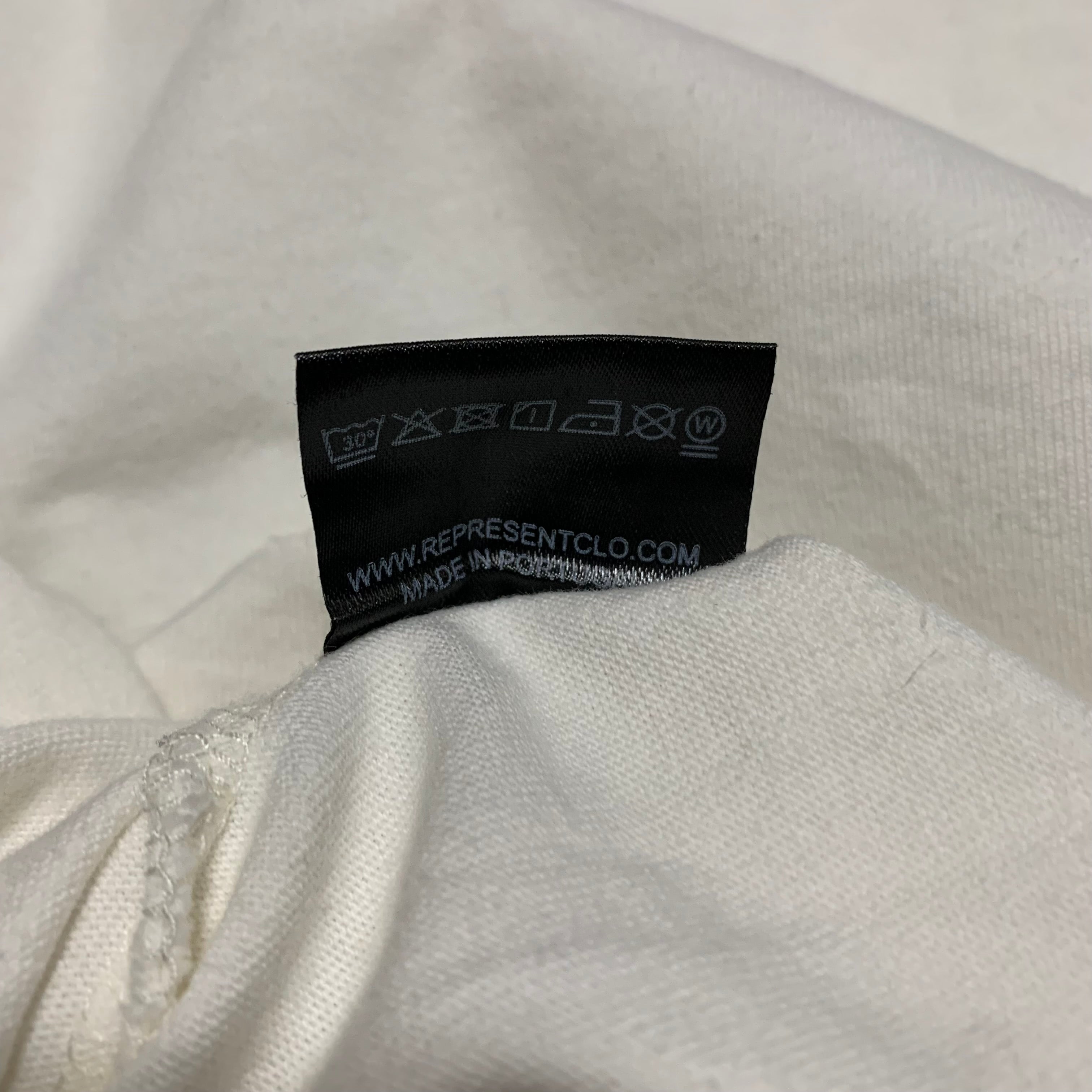 Represent XS Embroidered Flat White Tee