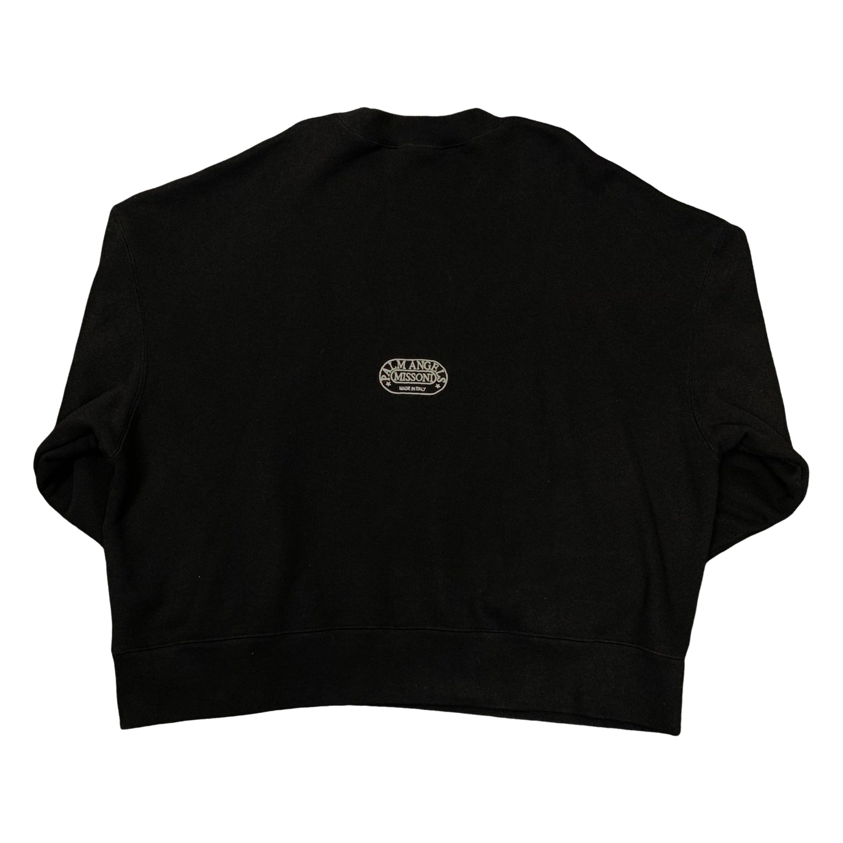 Palm Angels Large Sweatshirt Missoni Sprayed Black Sweatshirt Crewneck