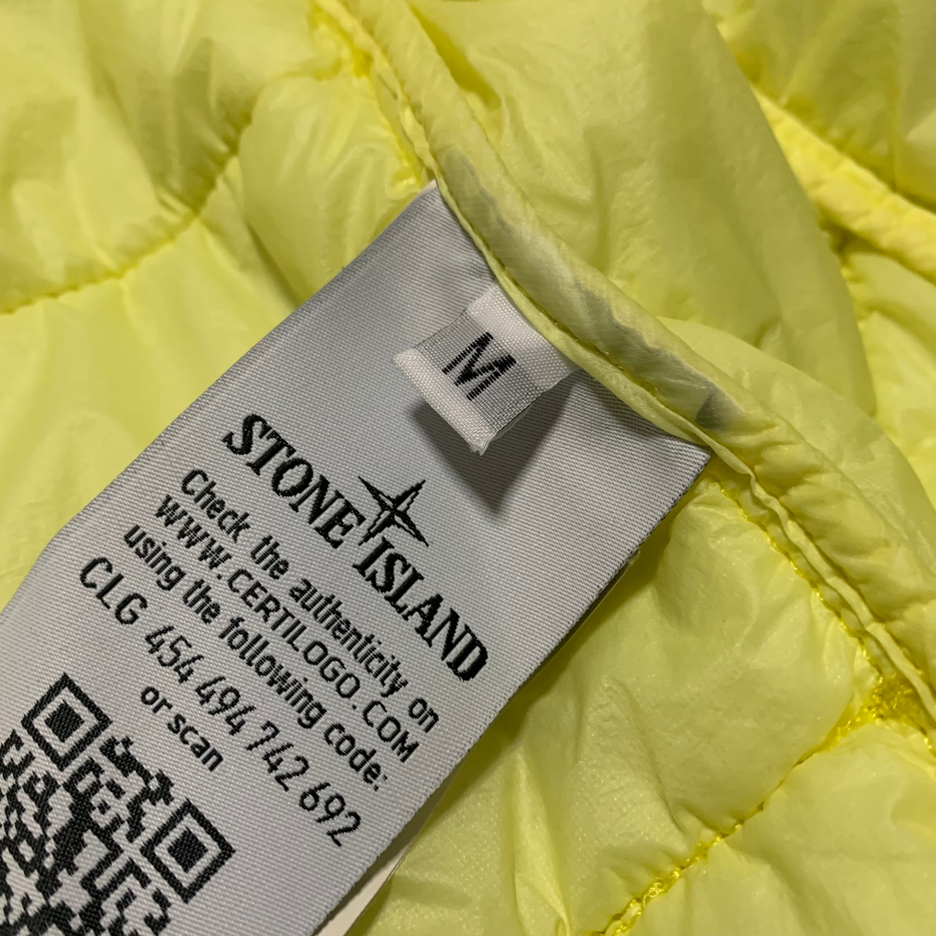 Stone Island Medium Yellow Garment Dyed Quilted Micro Yarn Hooded Jacket 2019