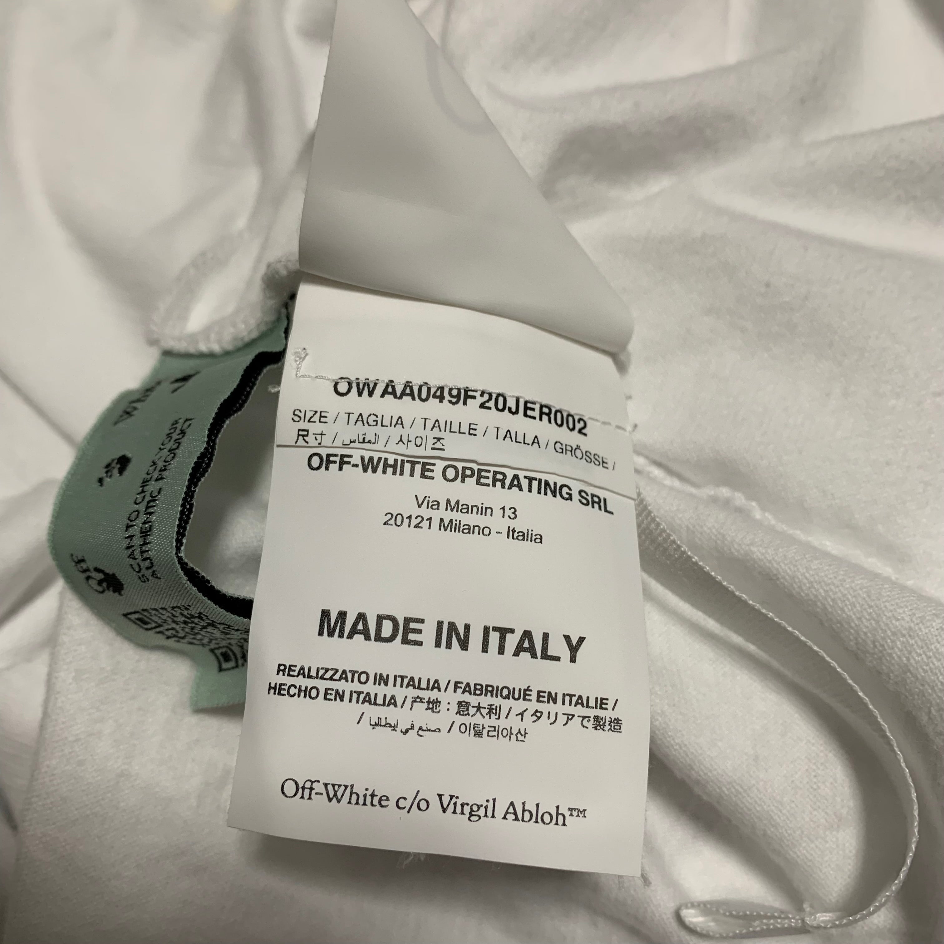 Off White XS Graffiti Graphic White Tee Virgil Abloh