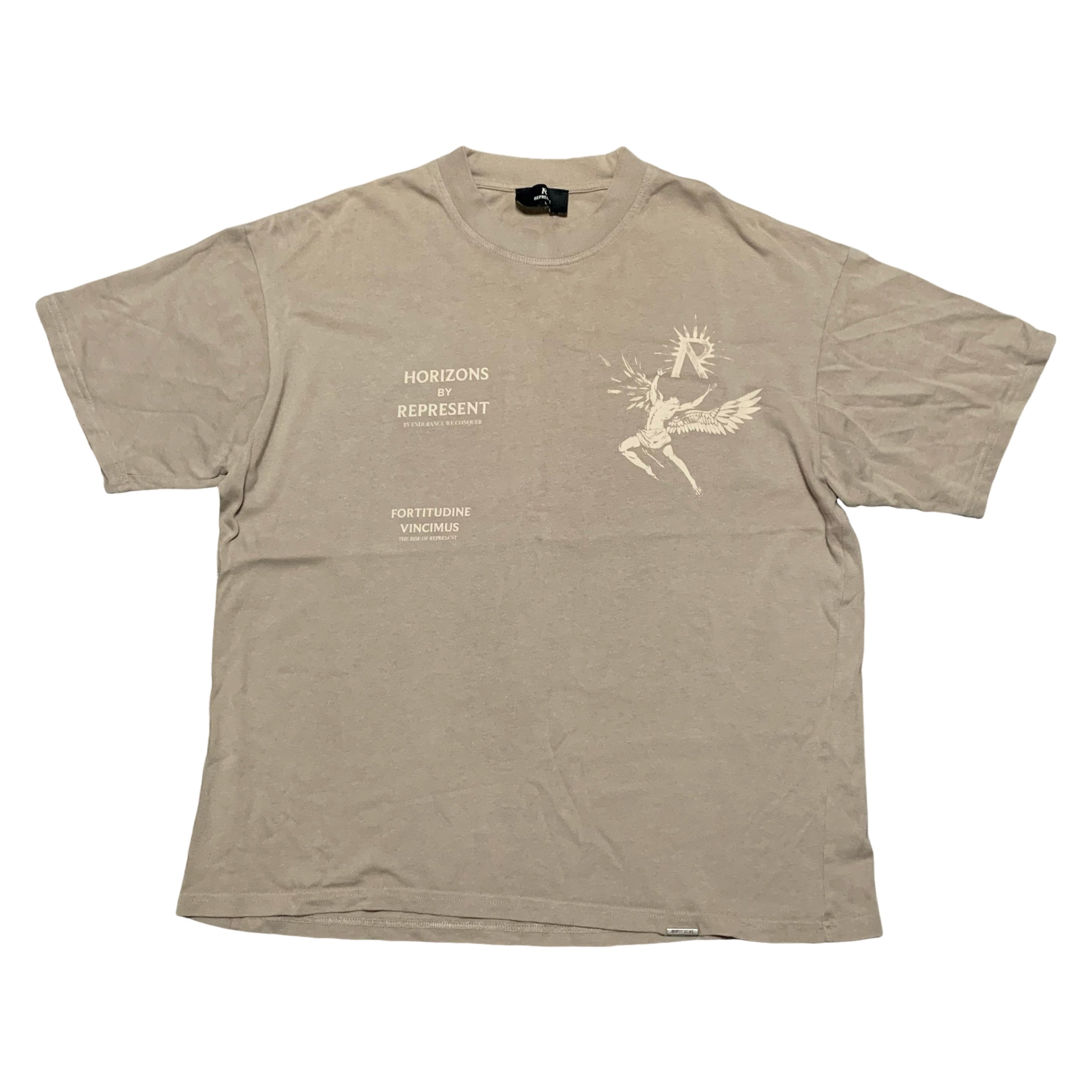 Represent Large Icarus Taupe Beige Tee