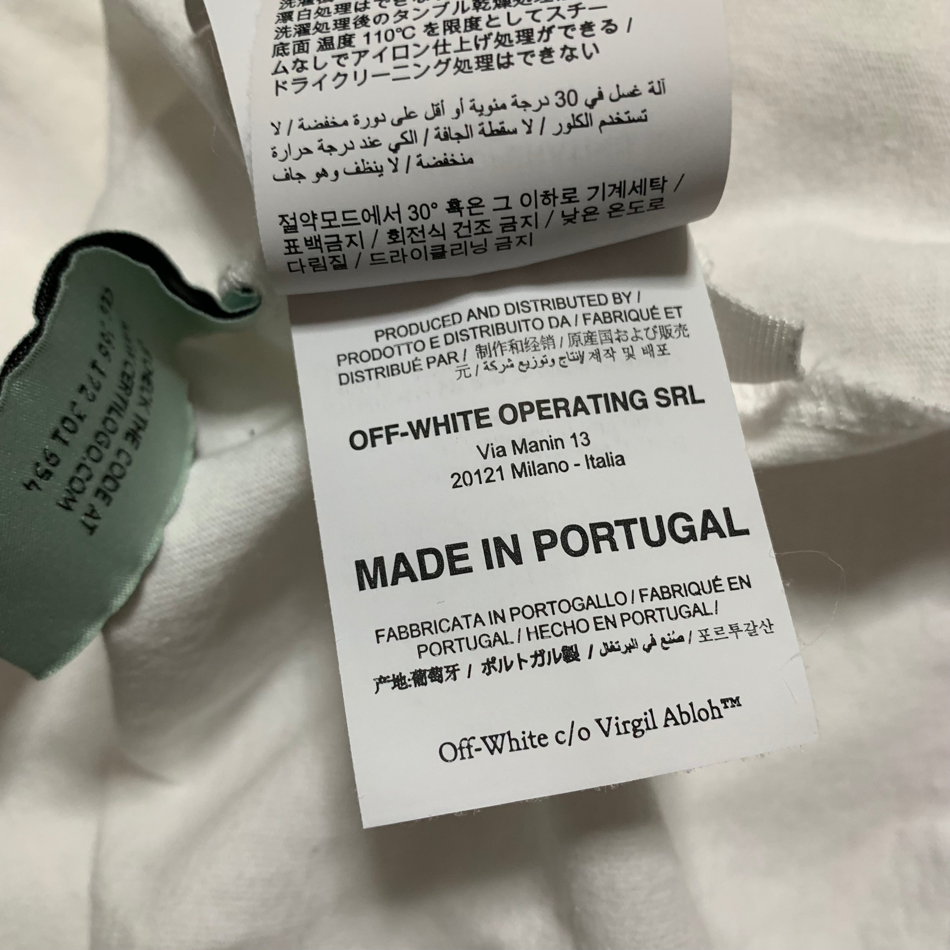 Off White Small Stencil Arrows White Tee Virgil Abloh