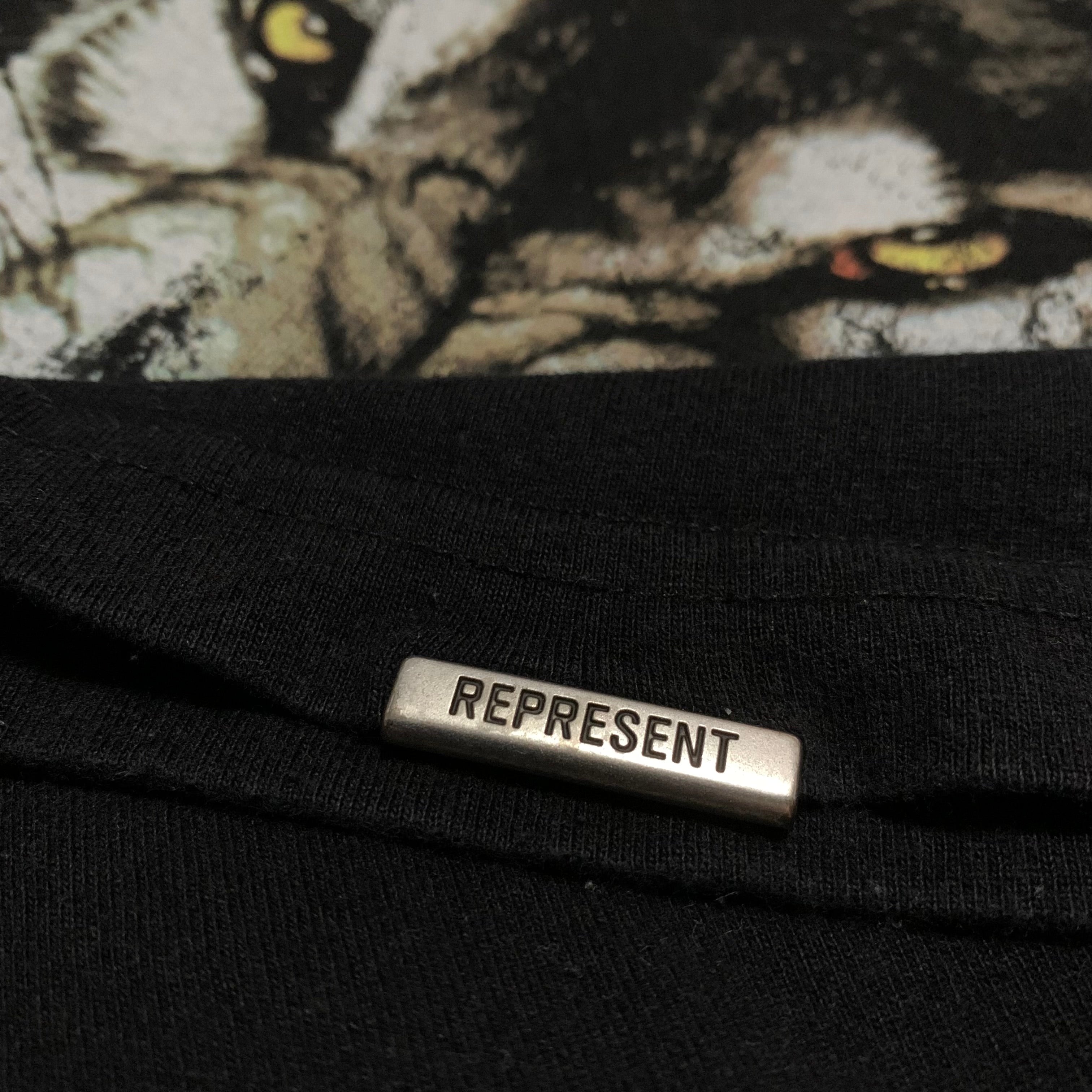 Represent Medium Pleasure To Kill Jet Black Tee Wolves