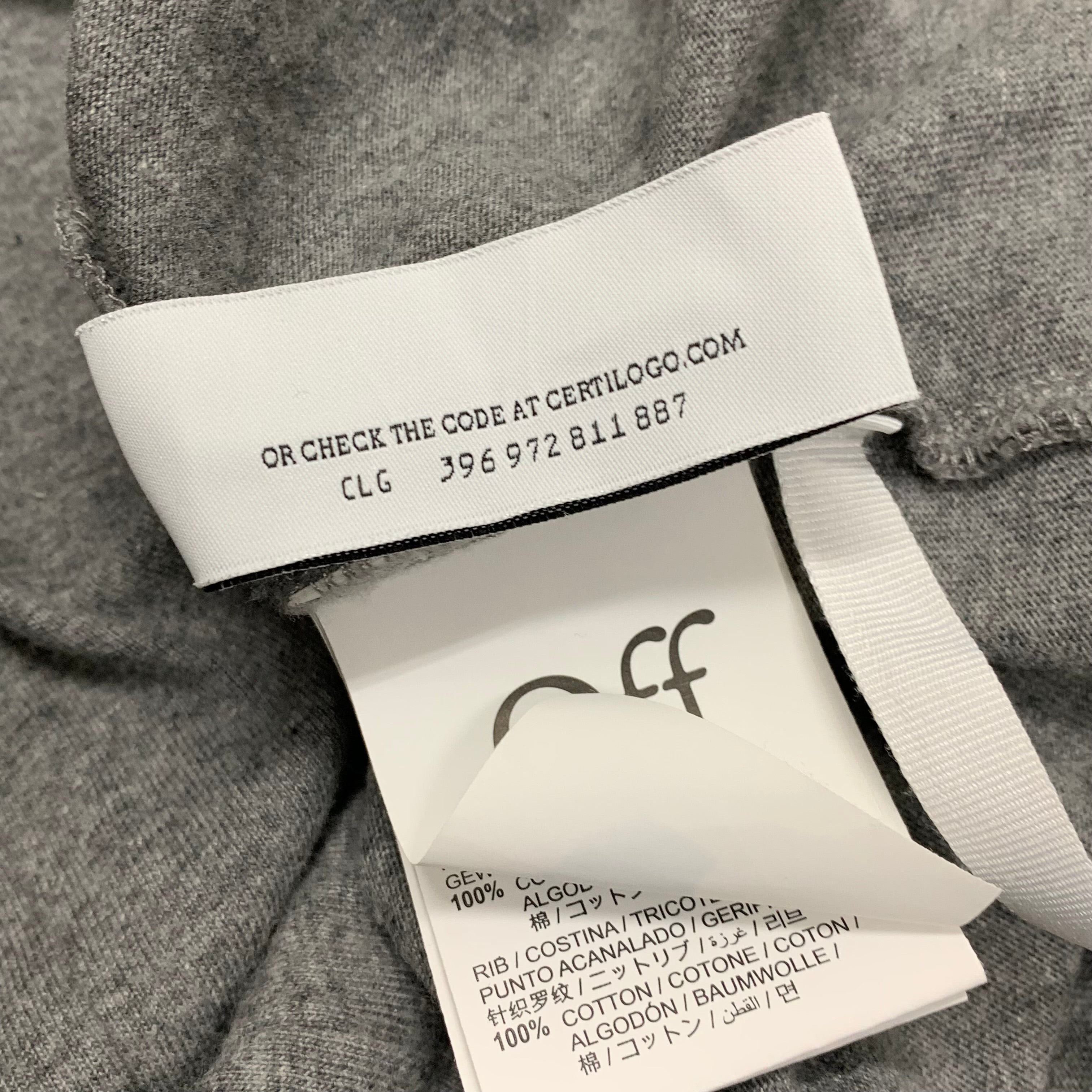 Off White Medium Tee Diag Outline Grey T-Shirt Virgil Abloh