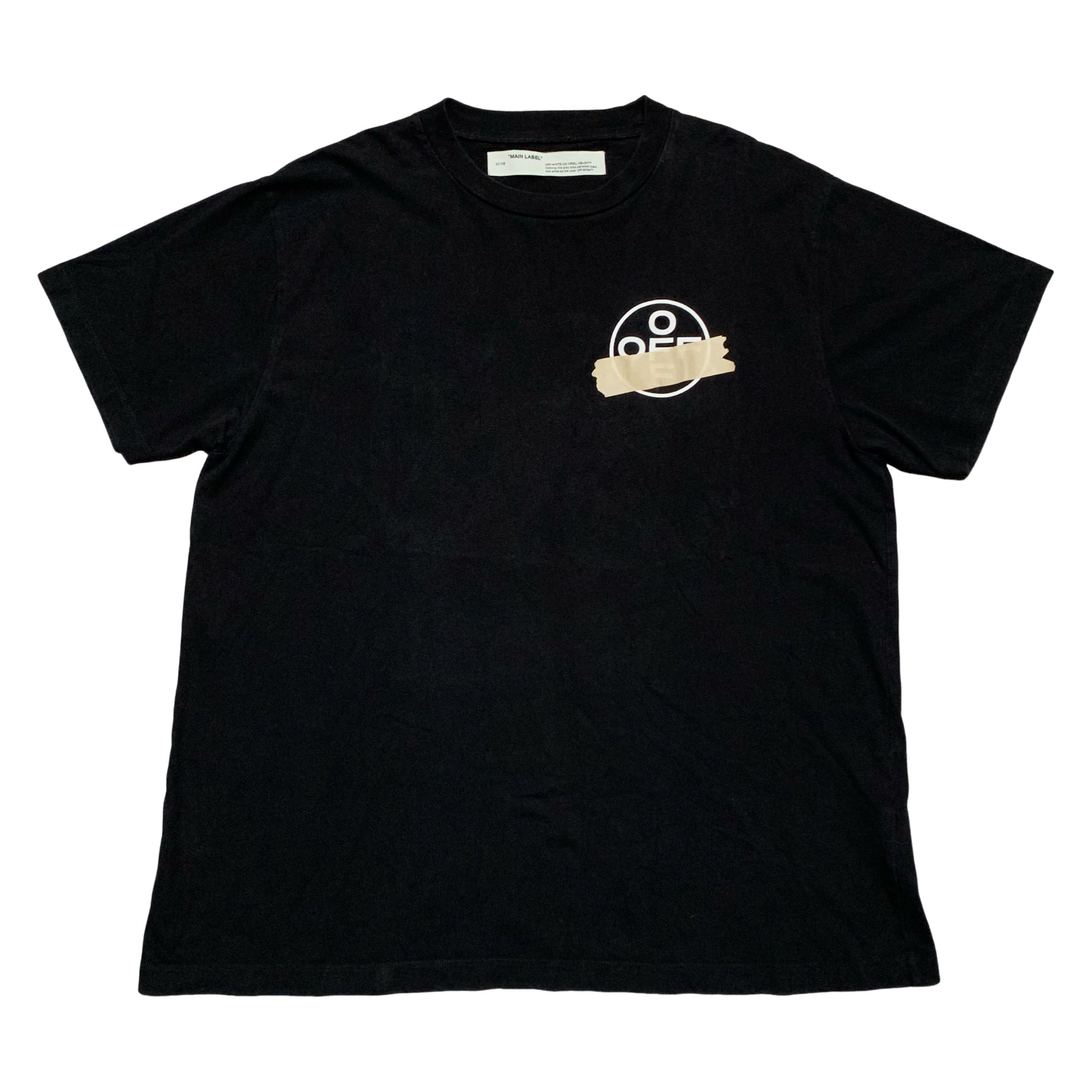 Off White XL Tape Arrows Black Tee Virgil Abloh