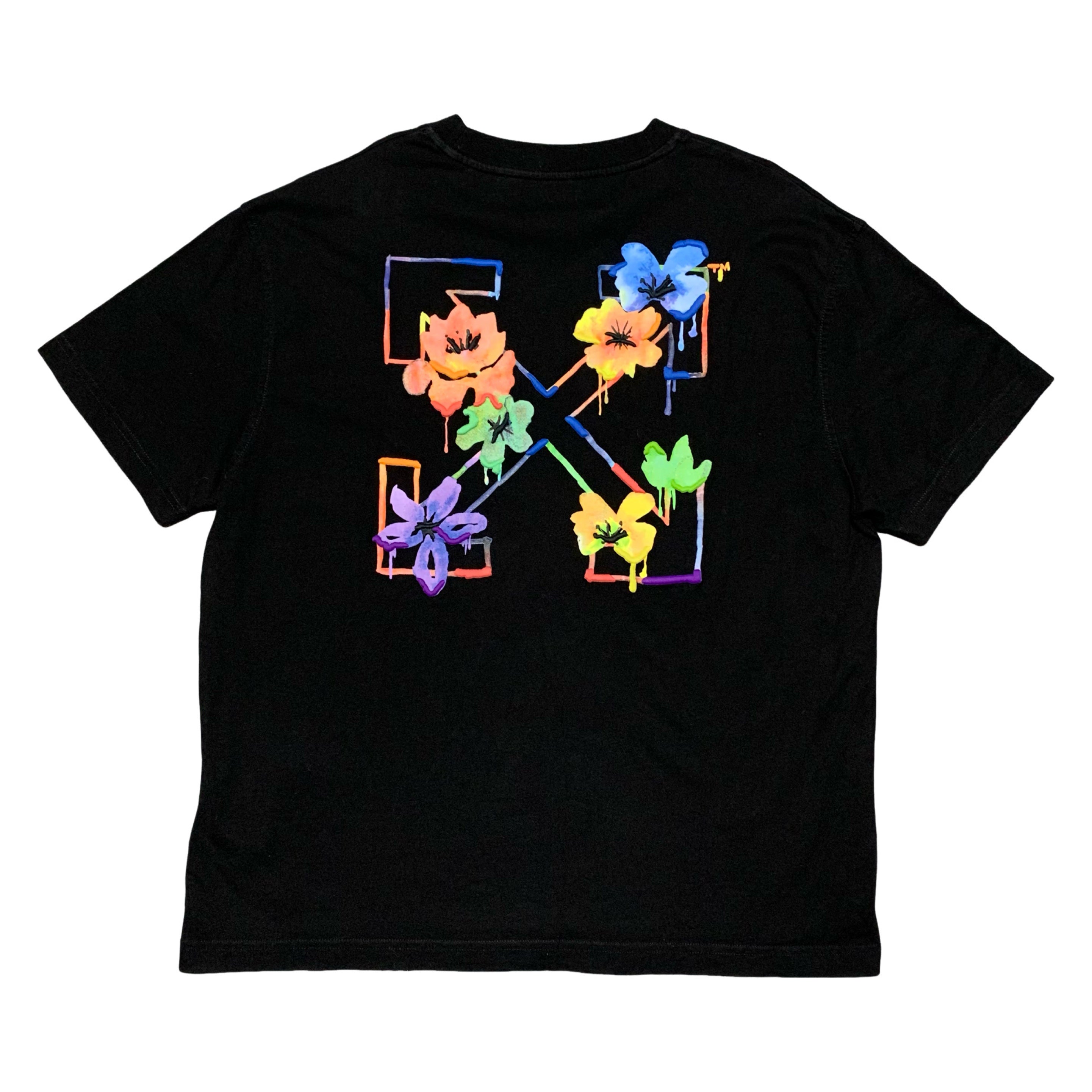 Off White Medium Flower Arrows Black Tee Virgil Abloh
