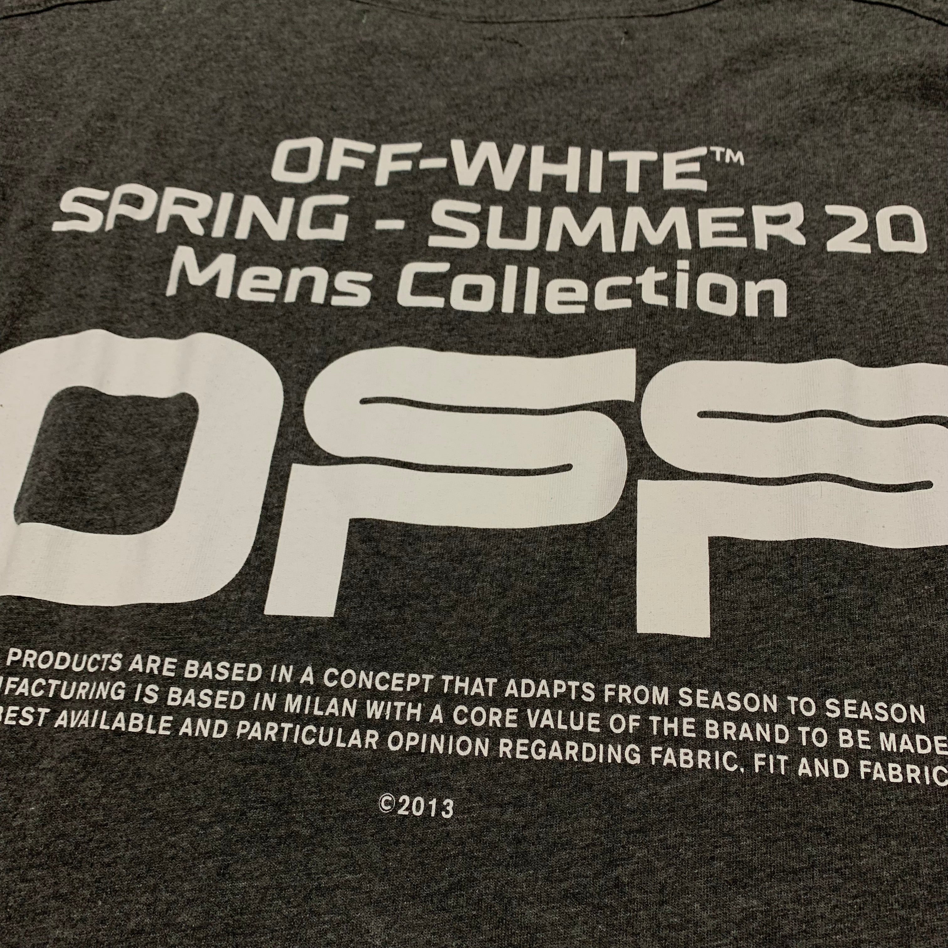 Off White XL Off Graphic Grey Tee Virgil Abloh 2020