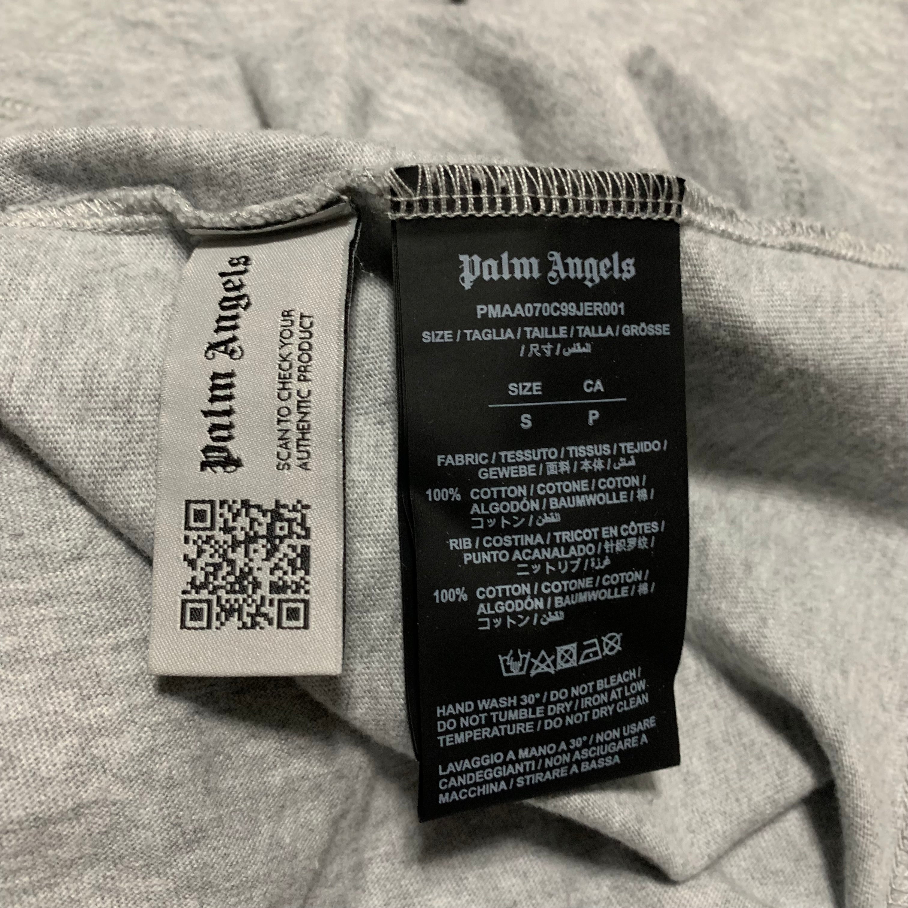 Palm Angels Small Logo Grey Tee