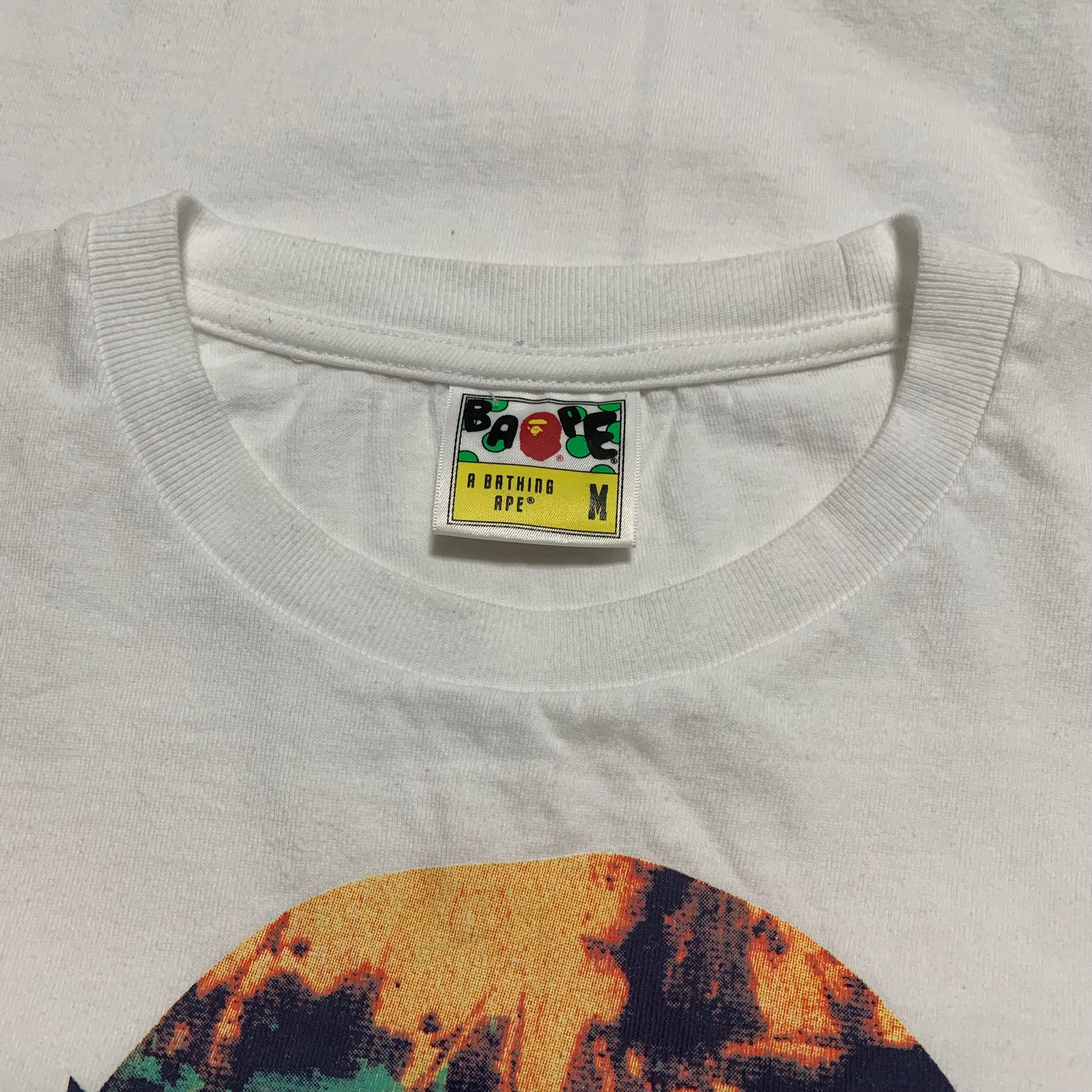 Bape Medium Big Ape Head Tie Dye White Tee