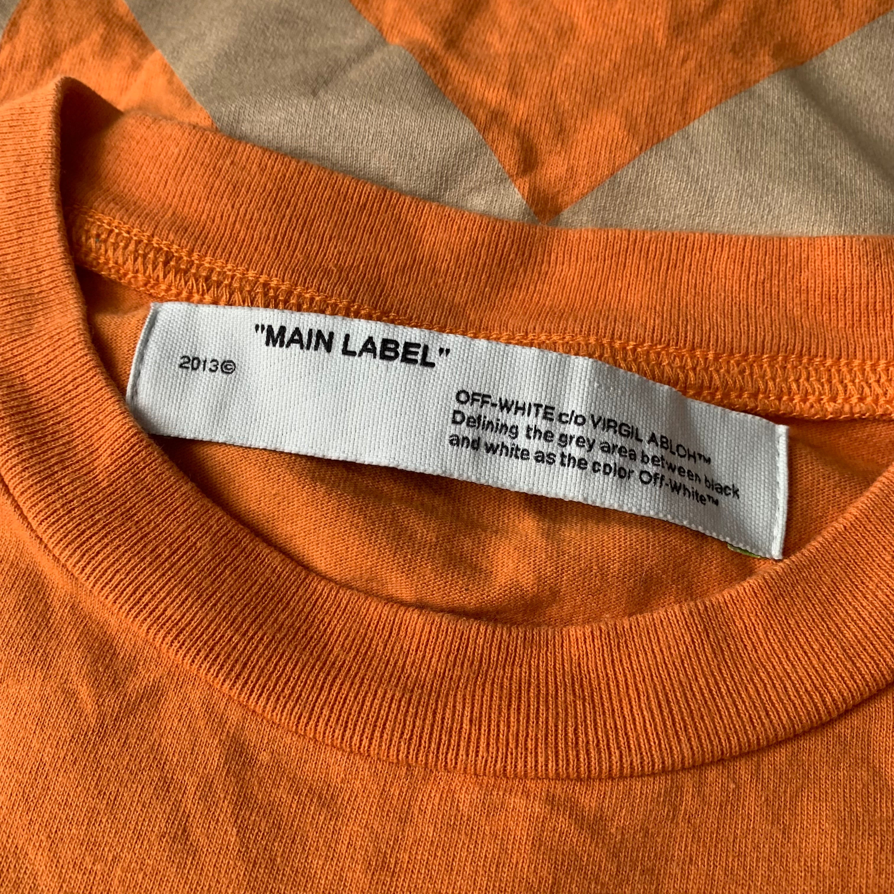 Off White Large Tee Tape Arrows Orange T-Shirt Virgil Abloh