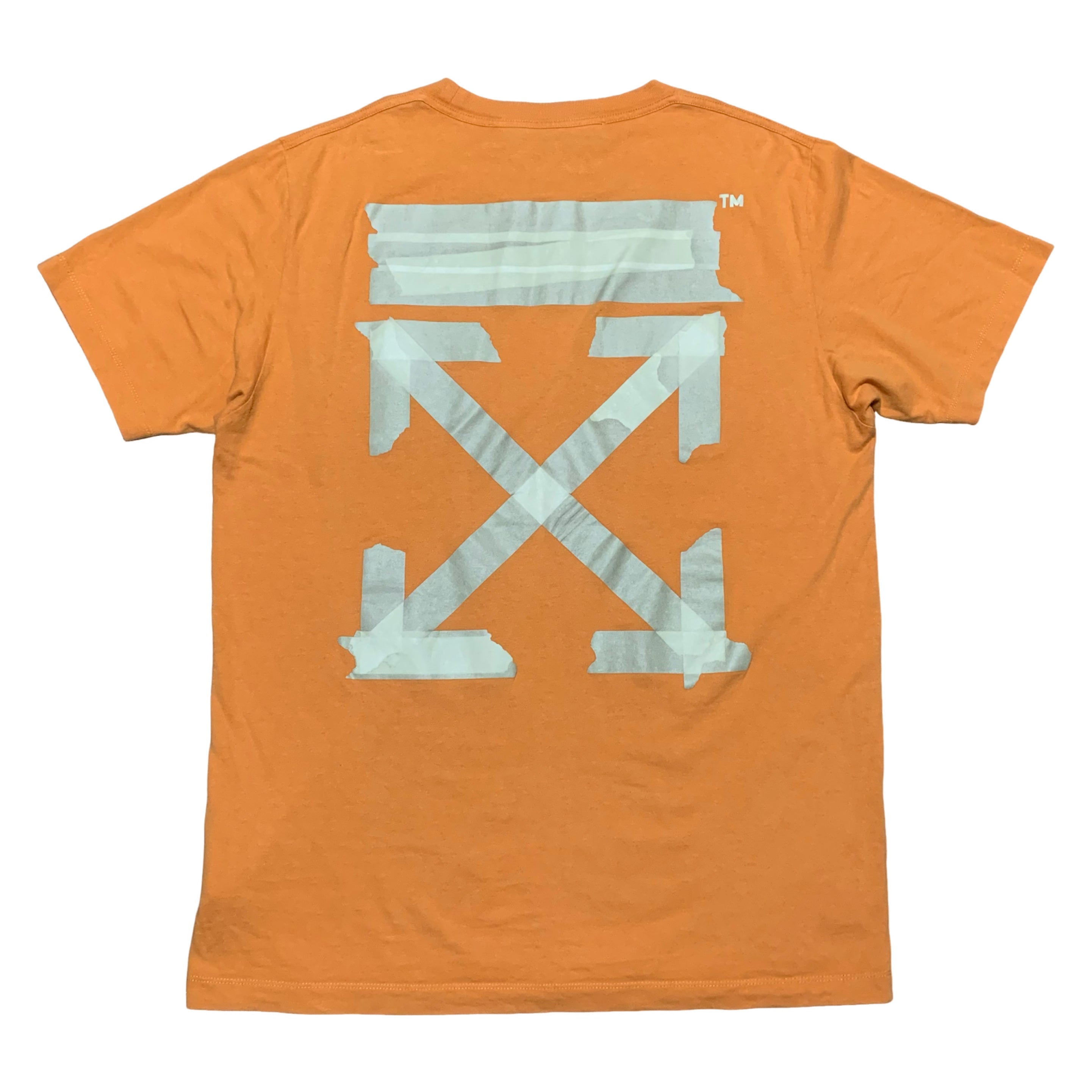Off White XL Tape Arrows Orange Tee Virgil Abloh