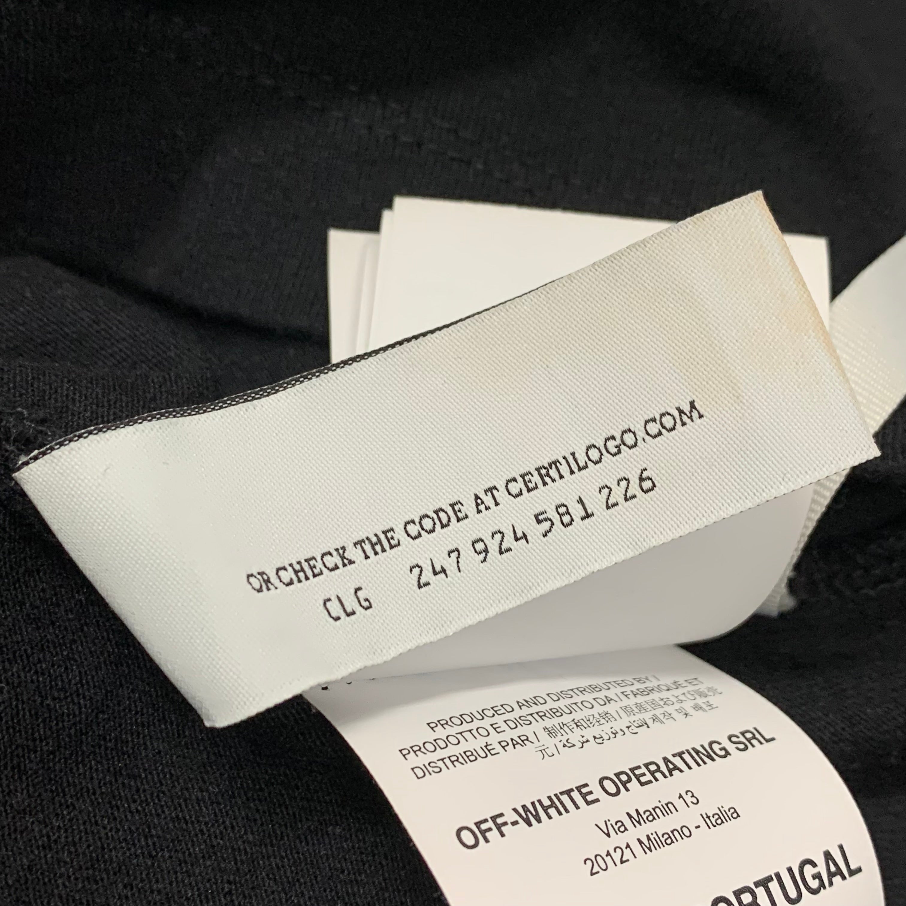 Off White Medium Tee Mona Lisa Arrows Black T-Shirt Virgil Abloh