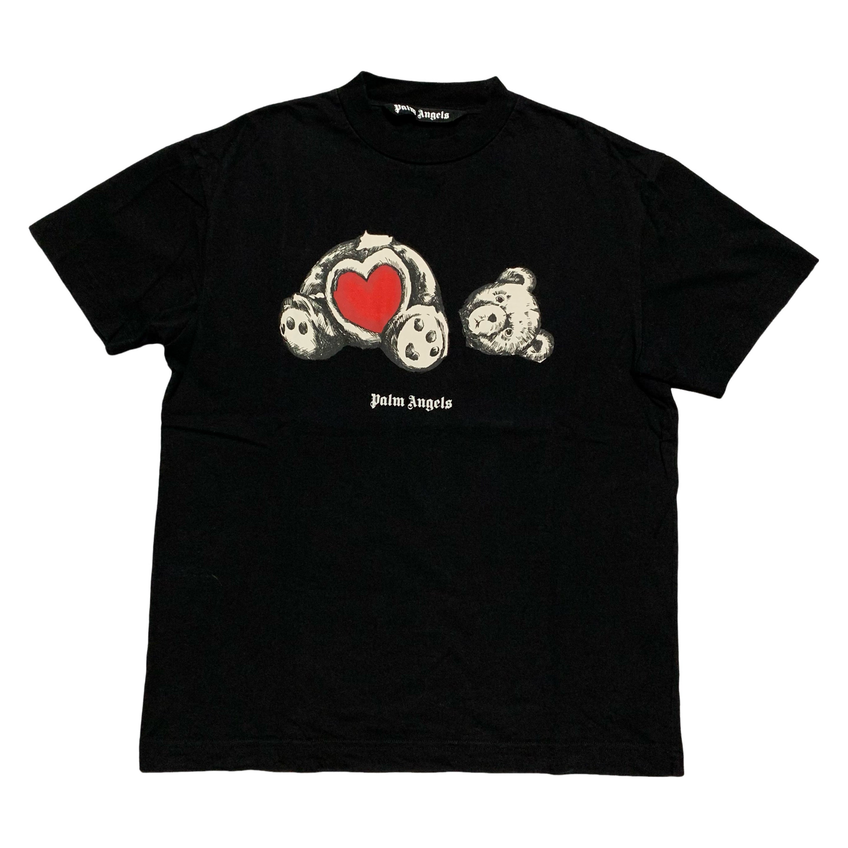 Palm Angels Medium Bear In Love Black Tee