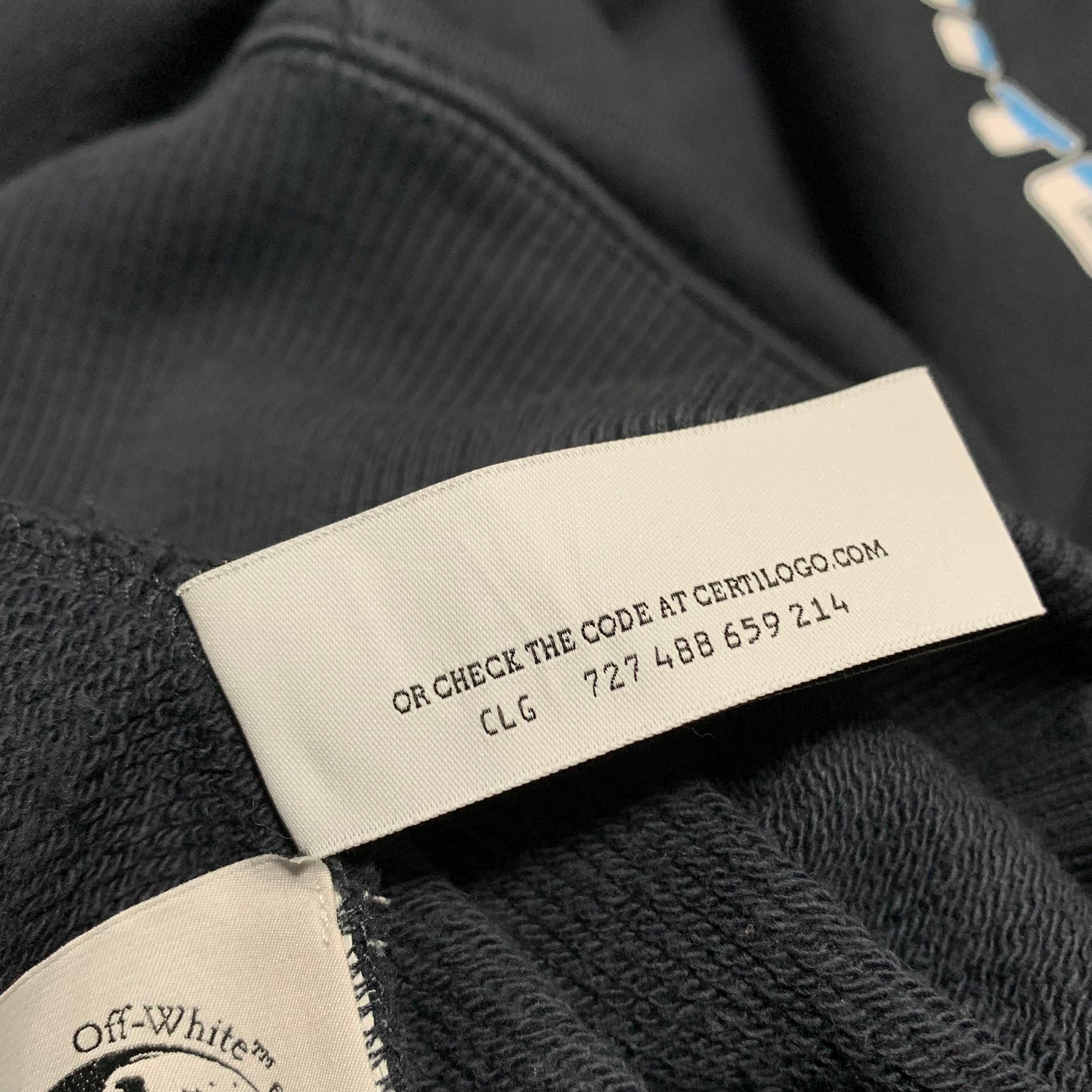 Off White XL Between Arrows Blue Hoodie Virgil Abloh