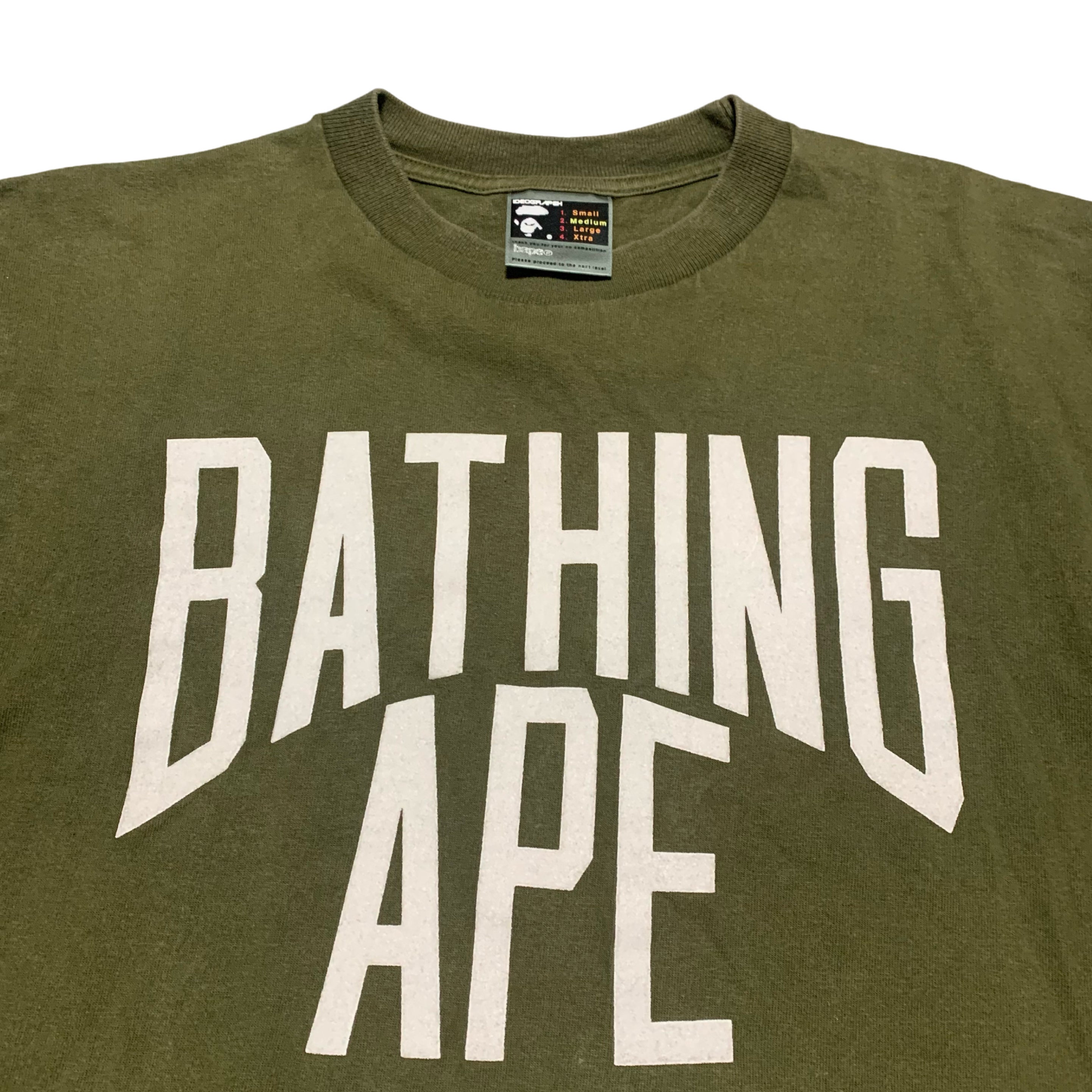 Bape Medium Bathing Ape Khaki Green Tee Vintage OG