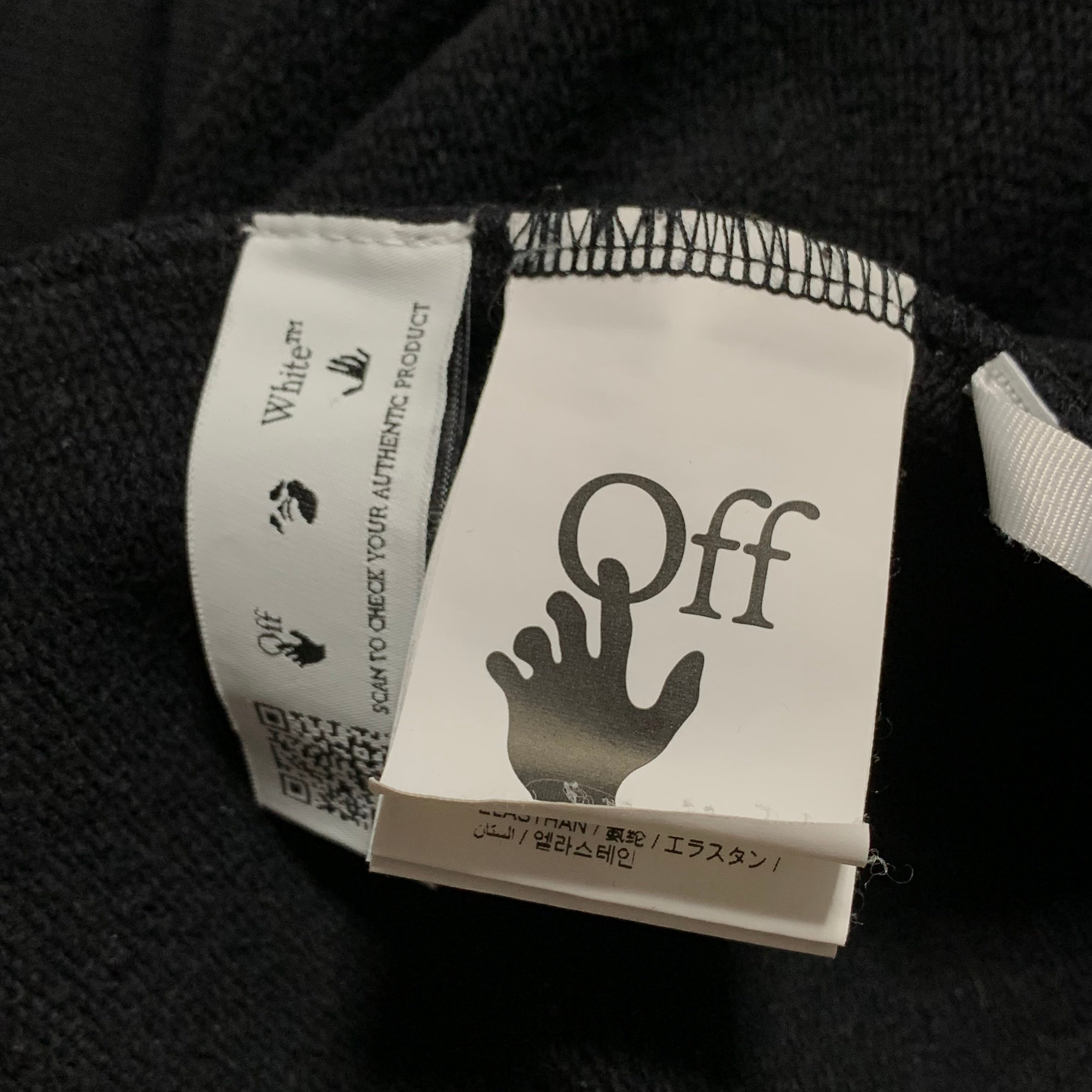 Off White Large Wave Outline Diag Black Sweatshirt Crewneck Virgil Abloh