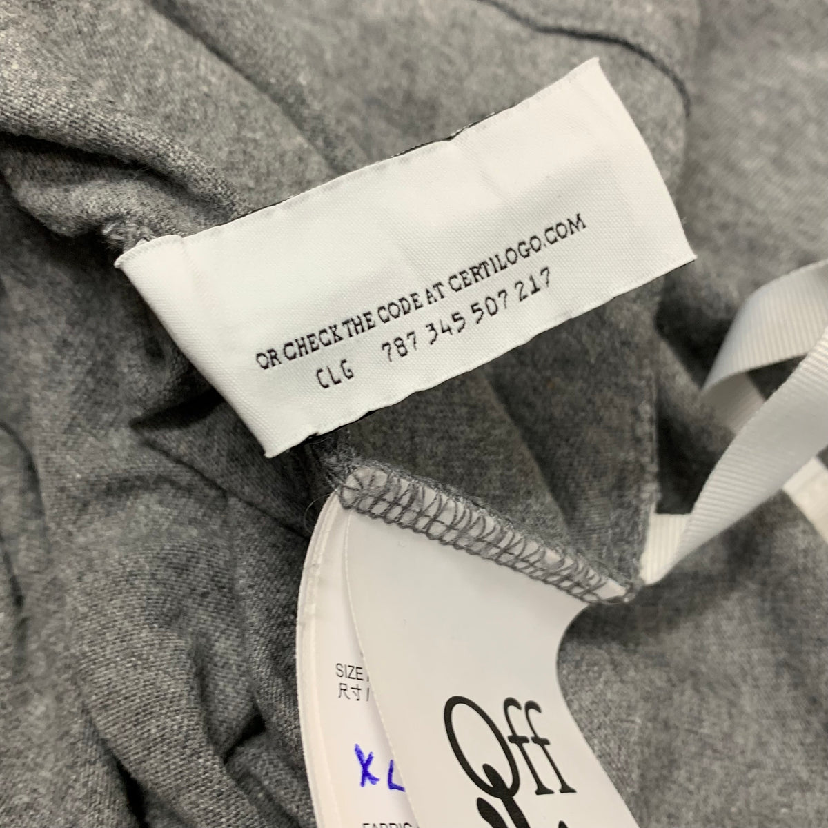 Off White XL Tee Paint Script Arrows Grey T-Shirt Virgil Abloh