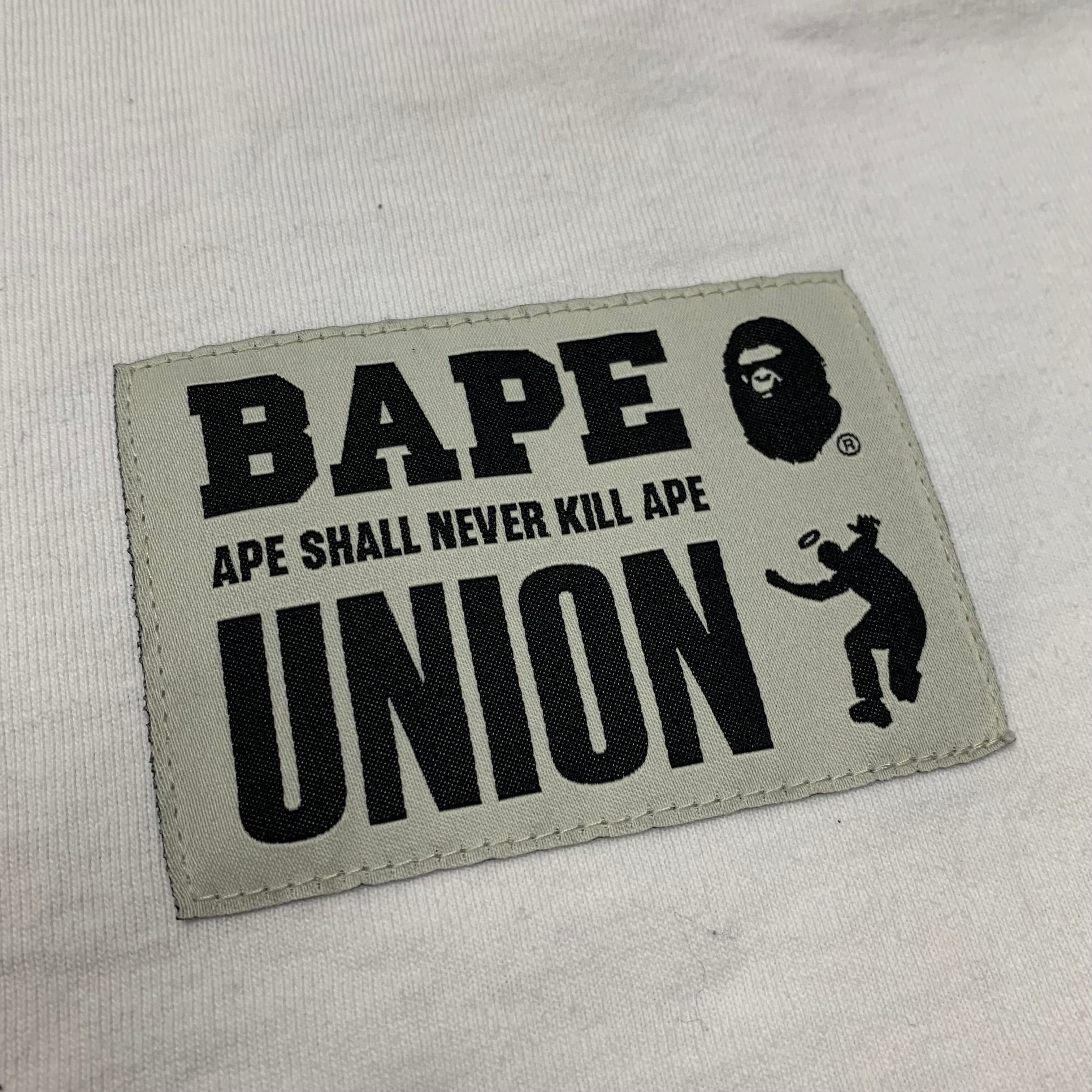 Bape Medium Tee Union Pigment Dyed Ape Head White T-Shirt A Bathing Ape