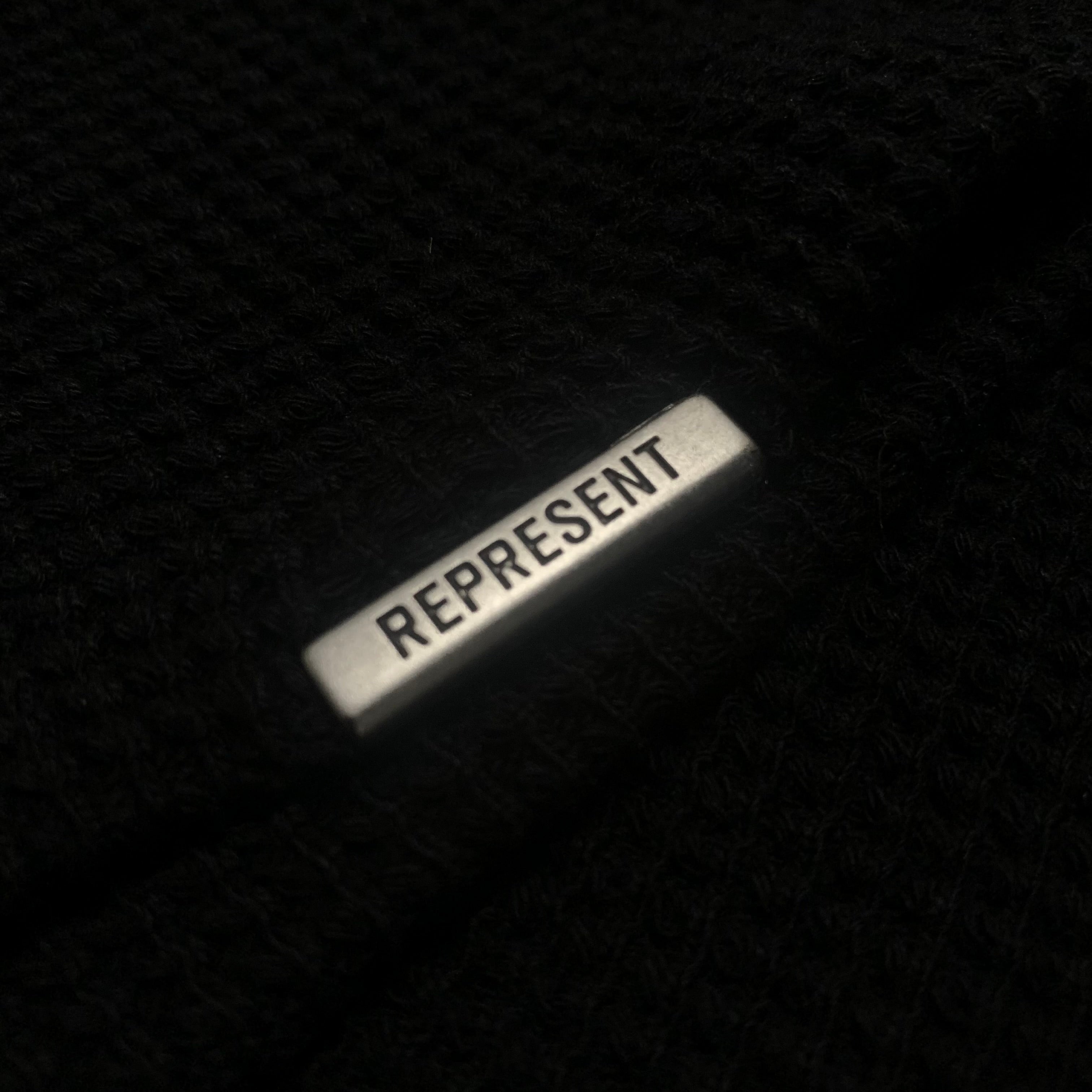 Represent Medium Waffle Blanks Jet Black Tee