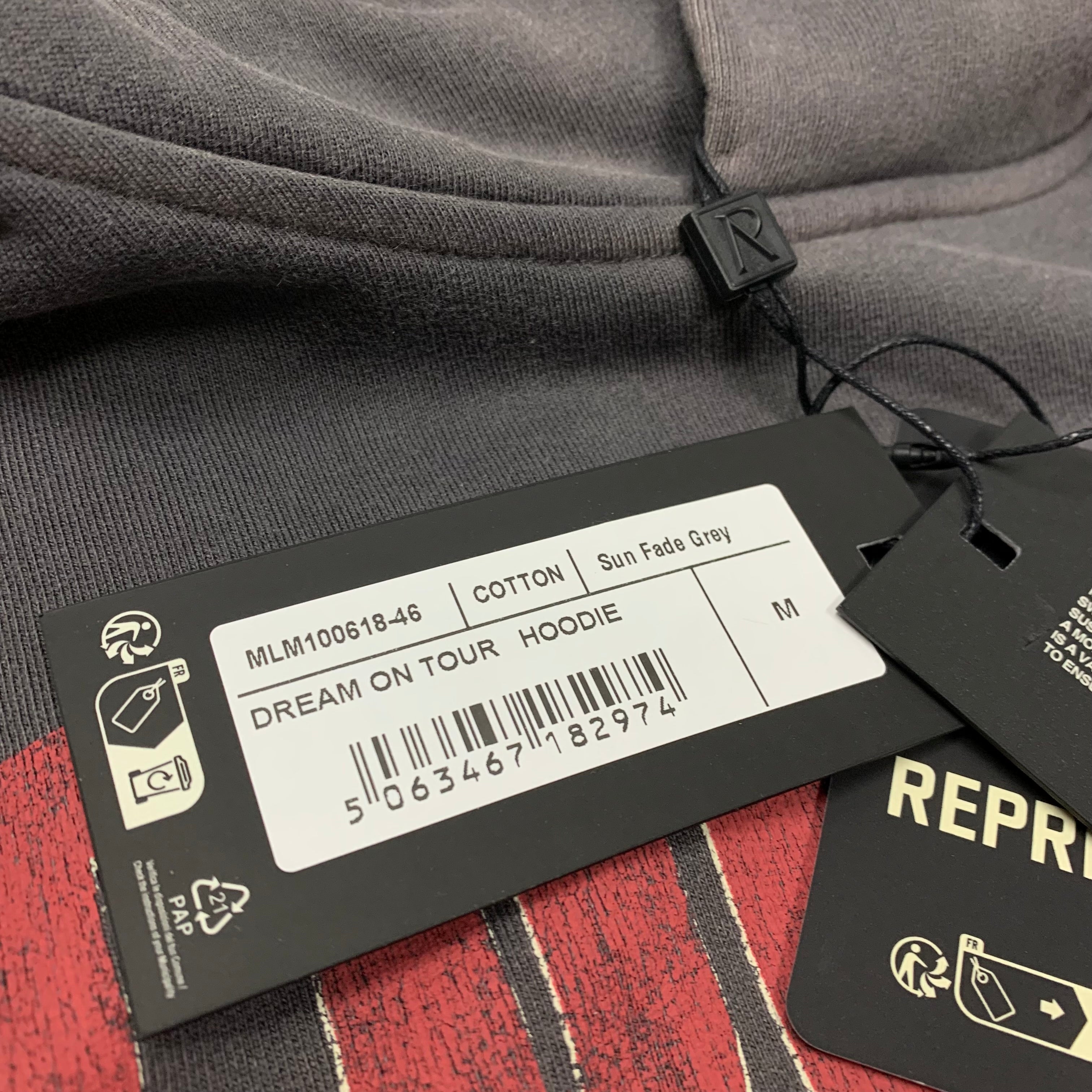 Represent Medium Hoodie Dream On Tour Sun Fade Grey Hoodie (RRP £180)