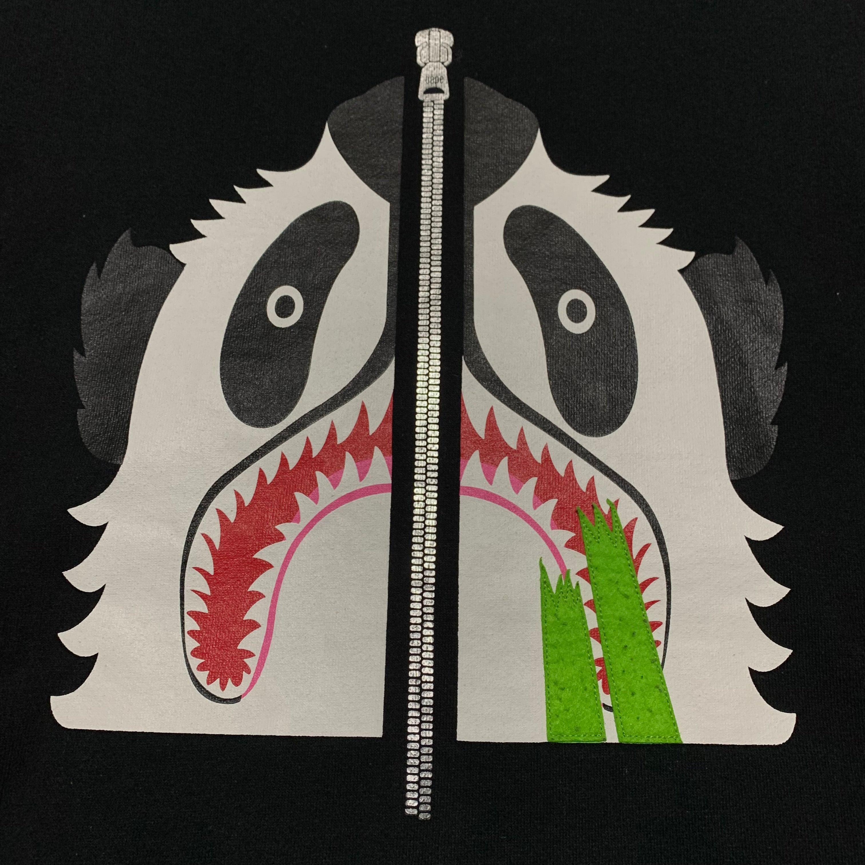 Bape Large Panda Zip Black Sweatshirt Crewneck A Bathing Ape